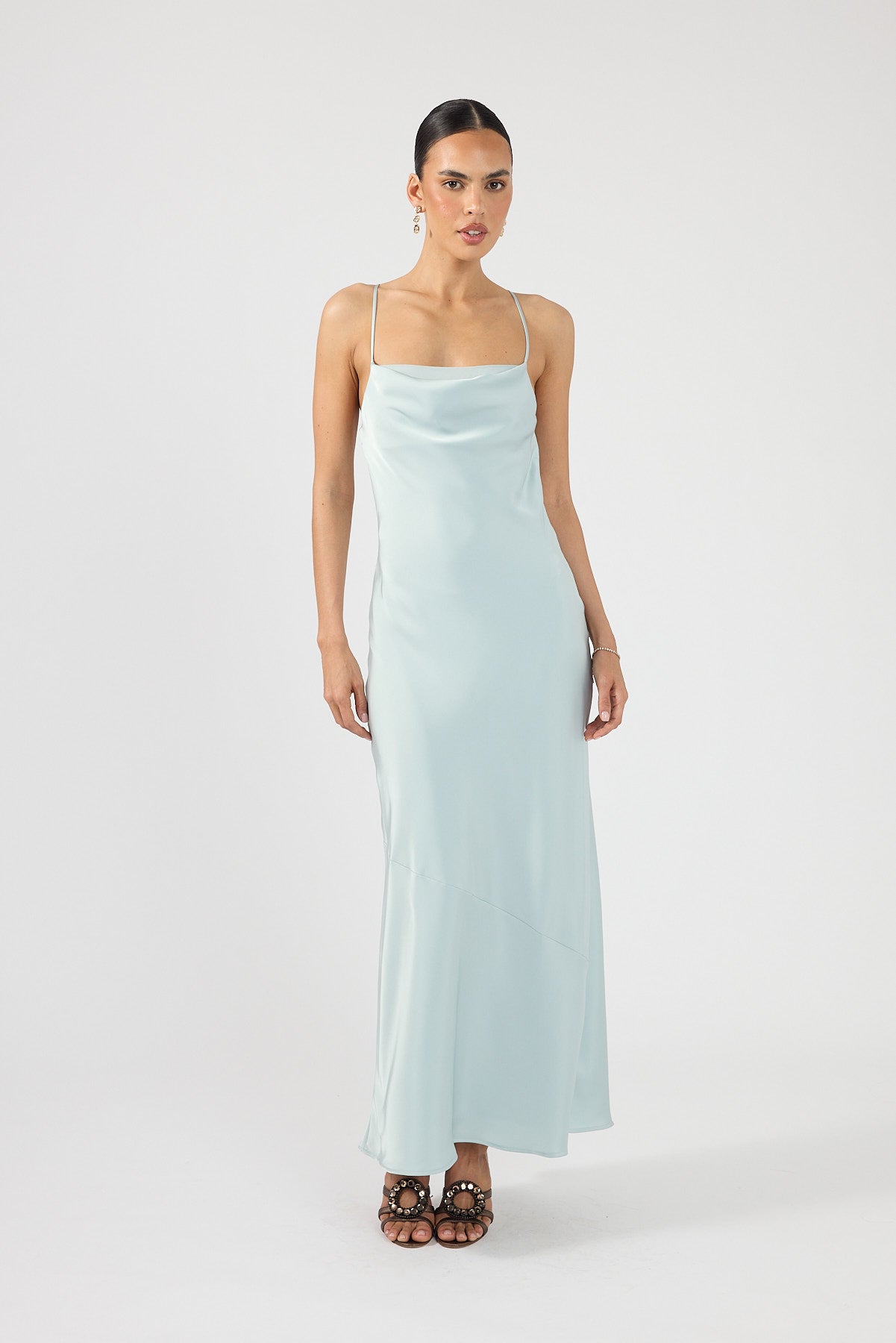 Perfect Stranger Leena Cowl Maxi Dress Sea Mist
