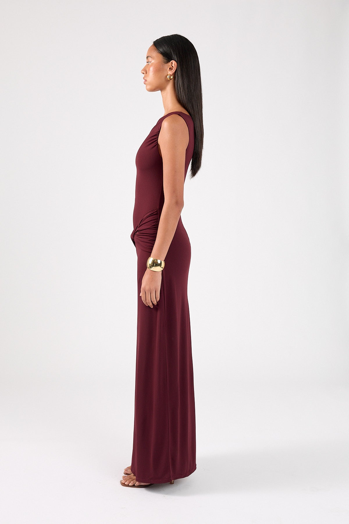 Perfect Stranger Cody High Neck Maxi Dress Plum