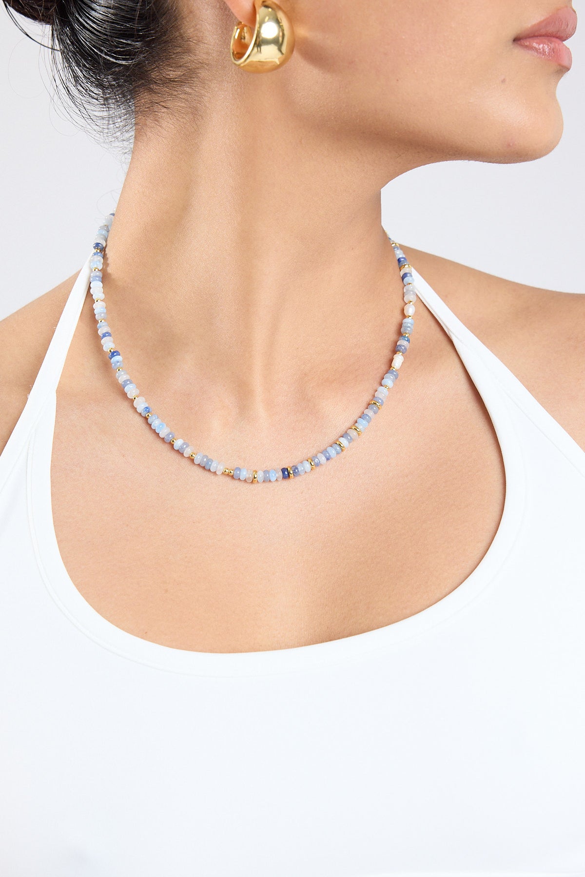Perfect Stranger Ellen Freshwater Pearl Beaded Necklace Blue
