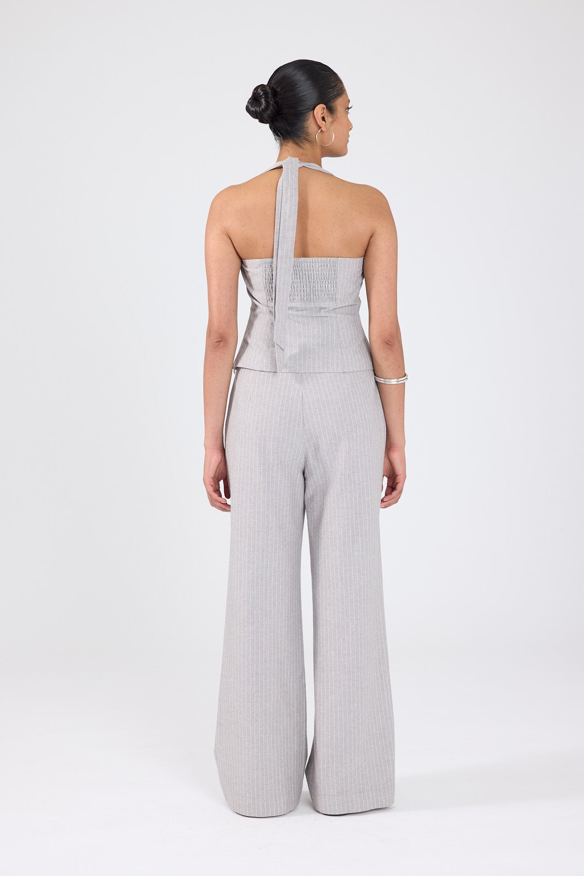 Perfect Stranger Rowe Mid Rise Pant Grey Pinstripe