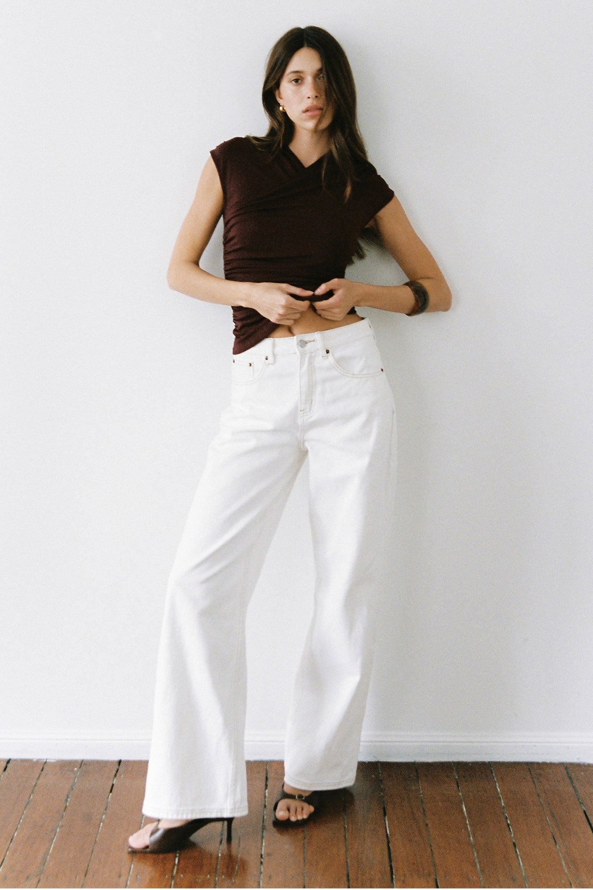 Perfect Stranger Dara Sleeveless Wrap Top Plum