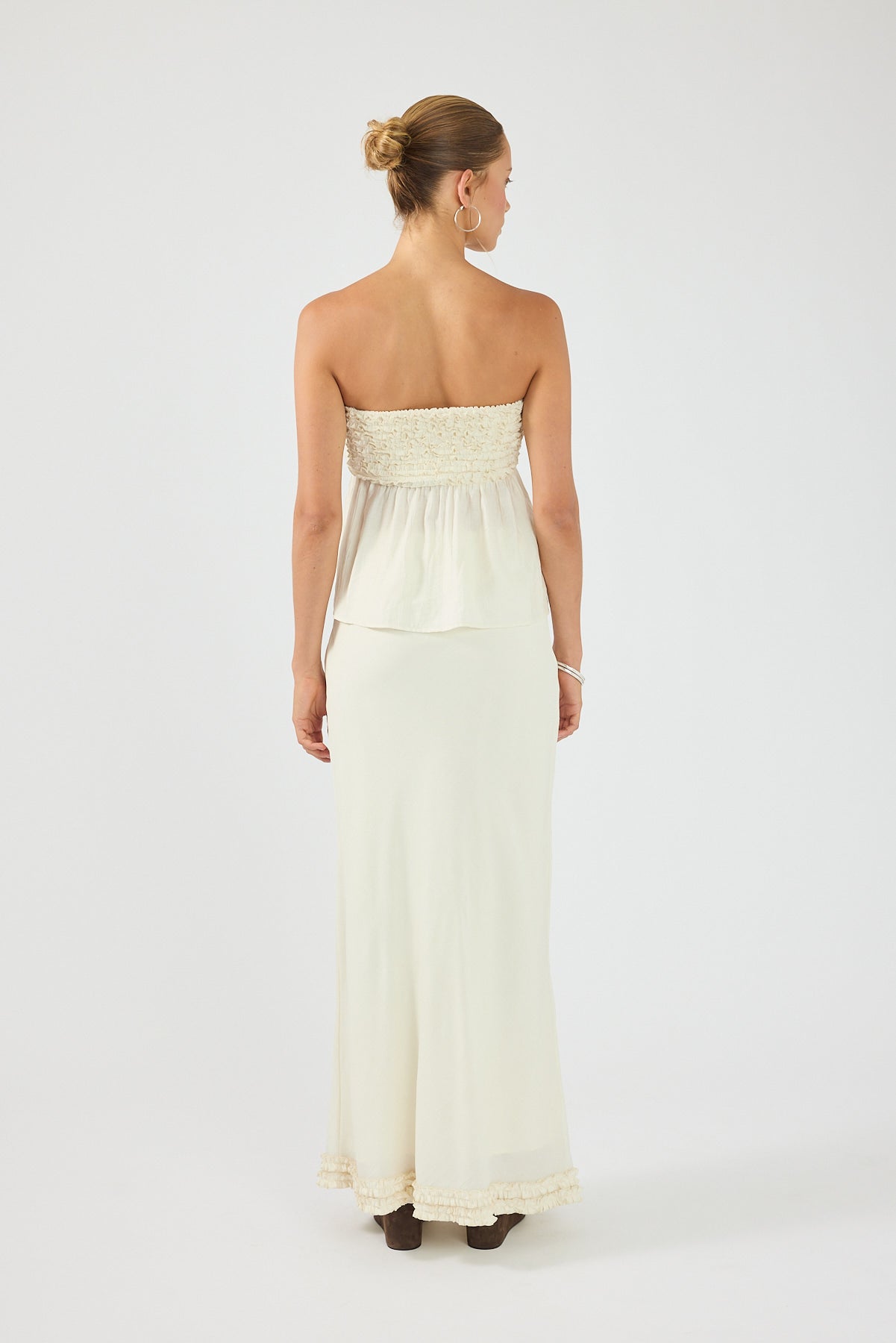 Perfect Stranger Jada Frill Maxi Skirt Off White