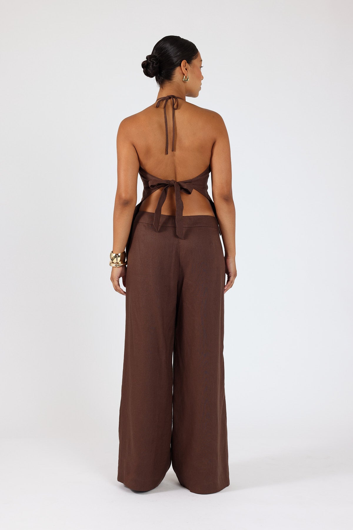 Perfect Stranger Reese Halter Top Brown