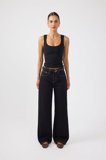 Perfect Stranger Mid Rise Baggy Jean Washed Grey