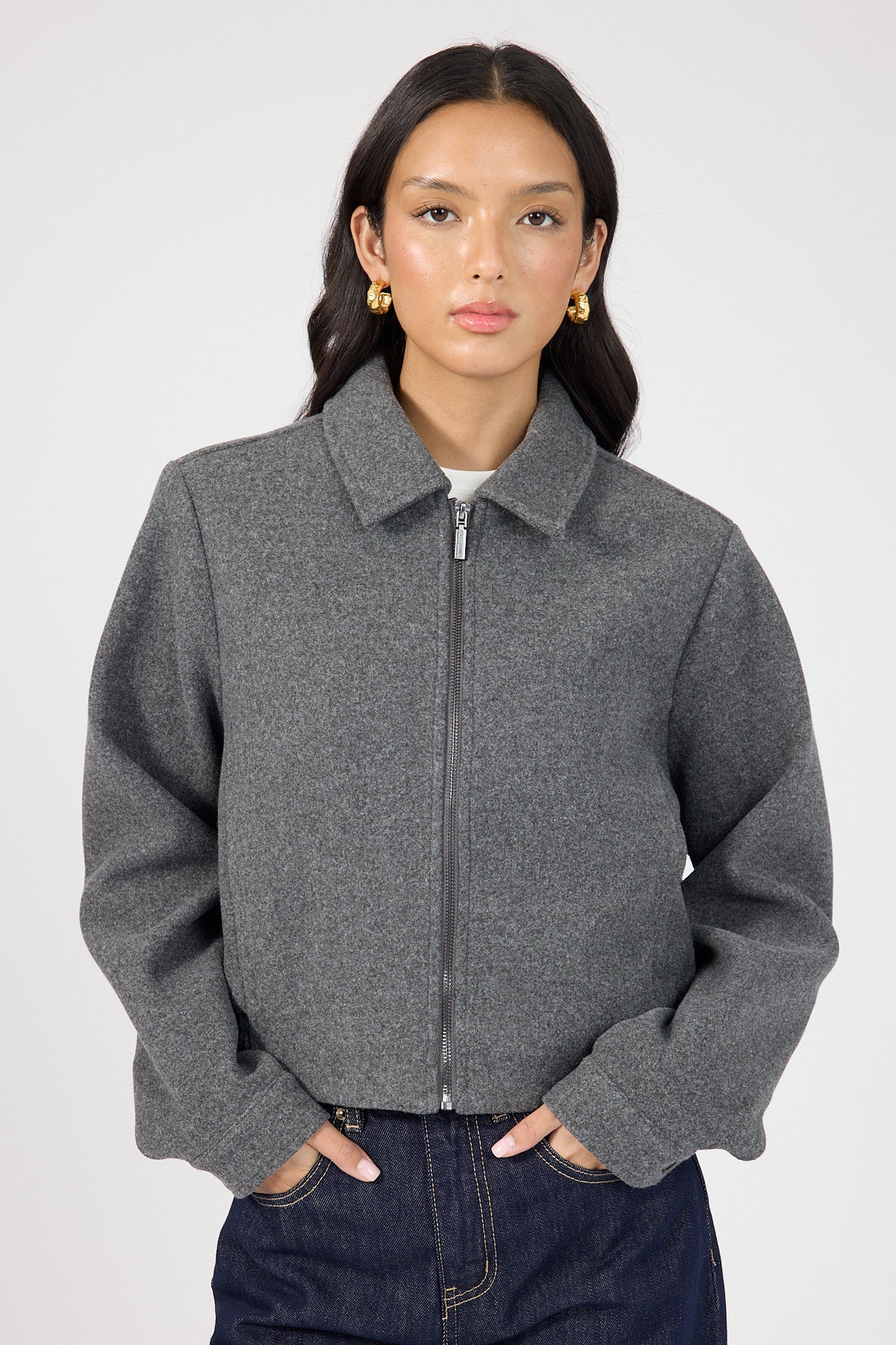 Perfect Stranger Brighton Felt Jacket Grey