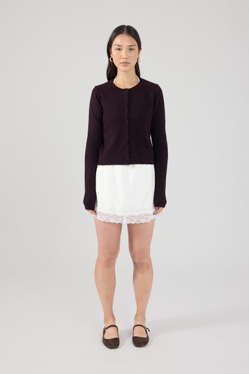 Perfect Stranger Taryn Knit Cardigan Dark Brown