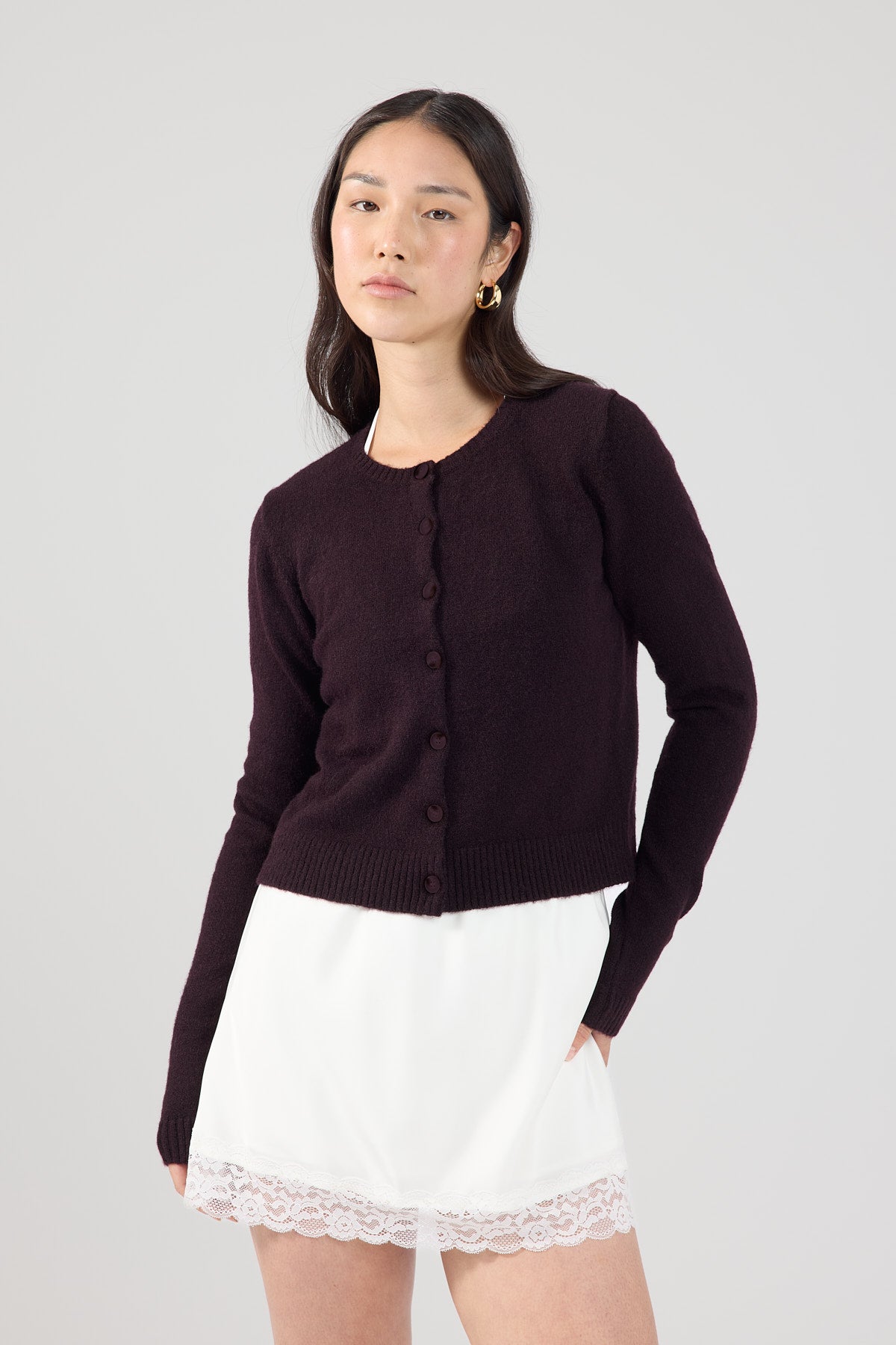 Perfect Stranger Taryn Knit Cardigan Dark Brown