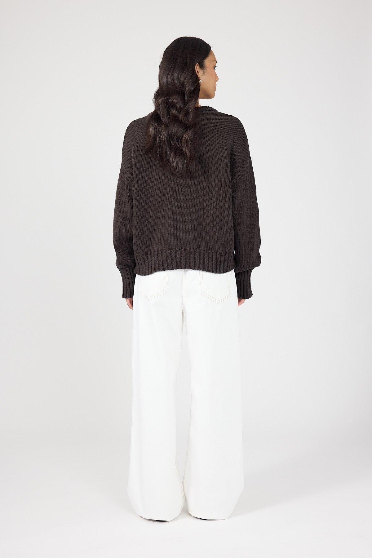 Perfect Stranger Sonny V-neck Knit Jumper Brown