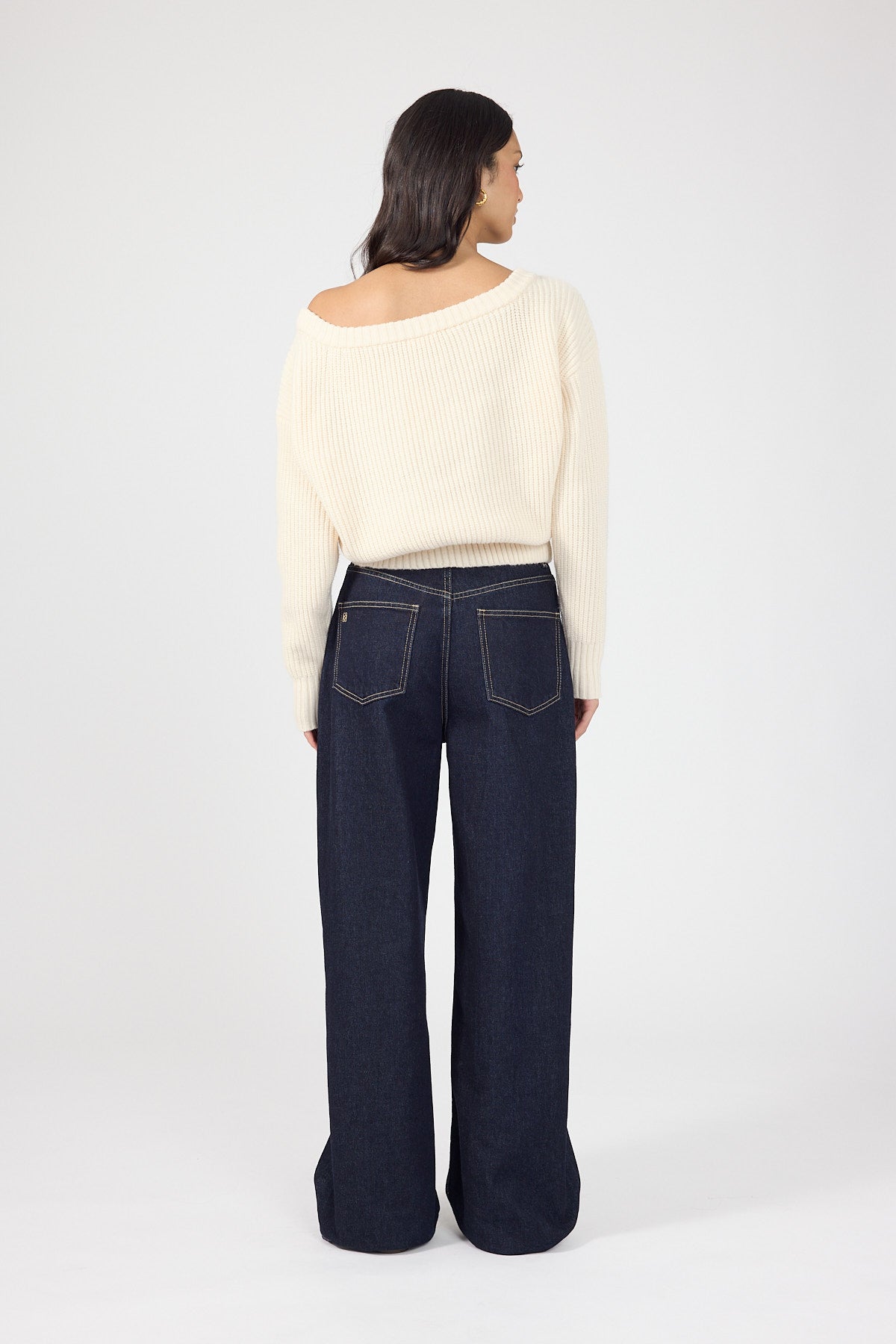Perfect Stranger Blaire Off Shoulder Knit Jumper Cream
