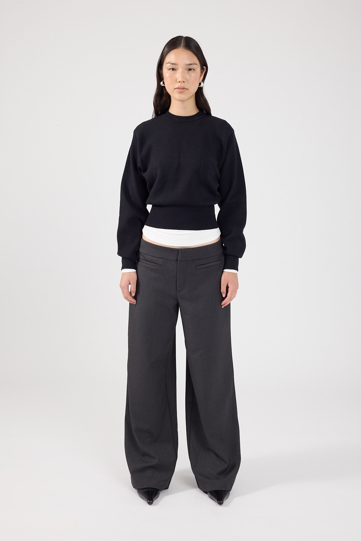 Perfect Stranger Gabby Crew Neck Knit Jumper Black