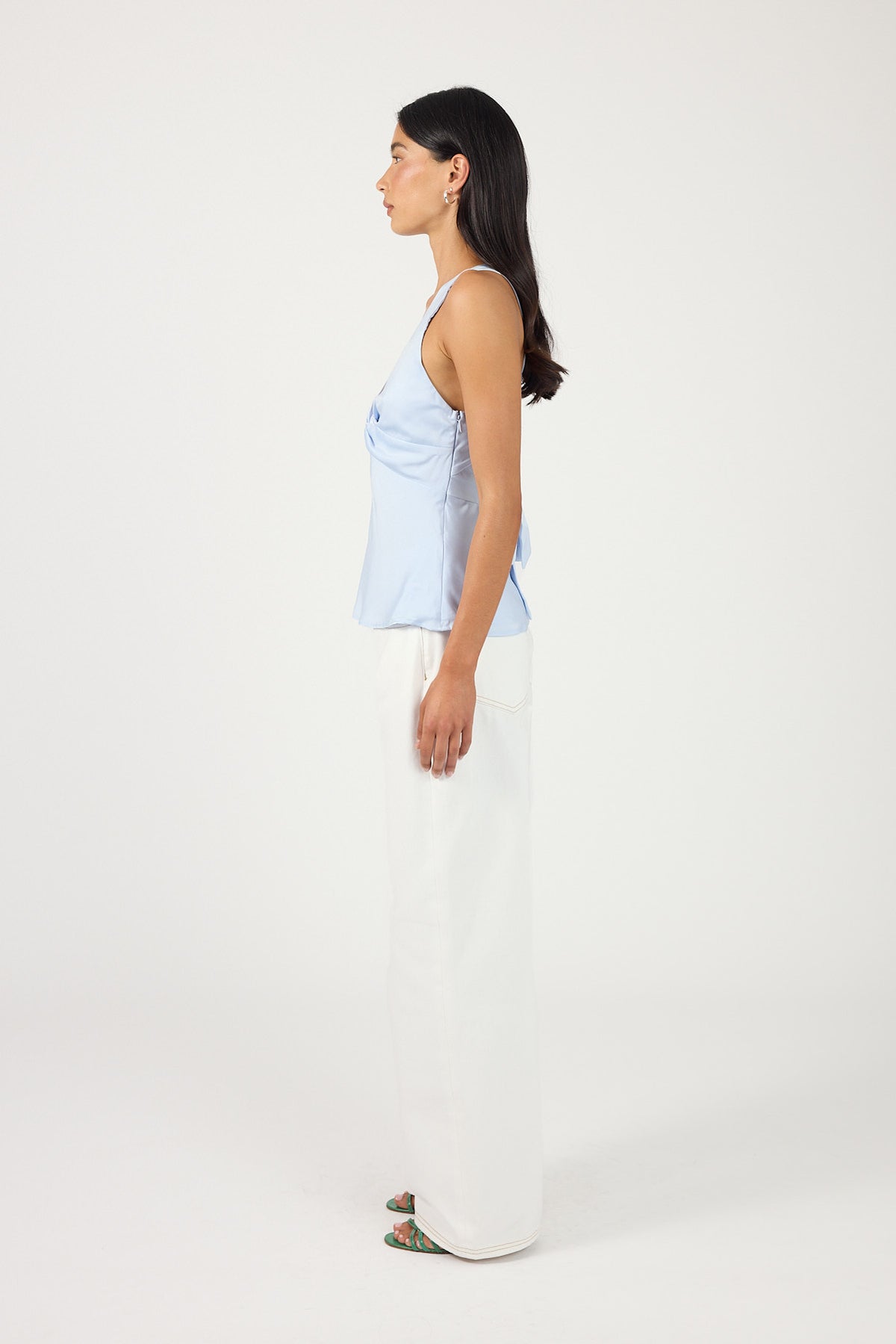 Perfect Stranger Ellie Twist Halter Top Light Blue