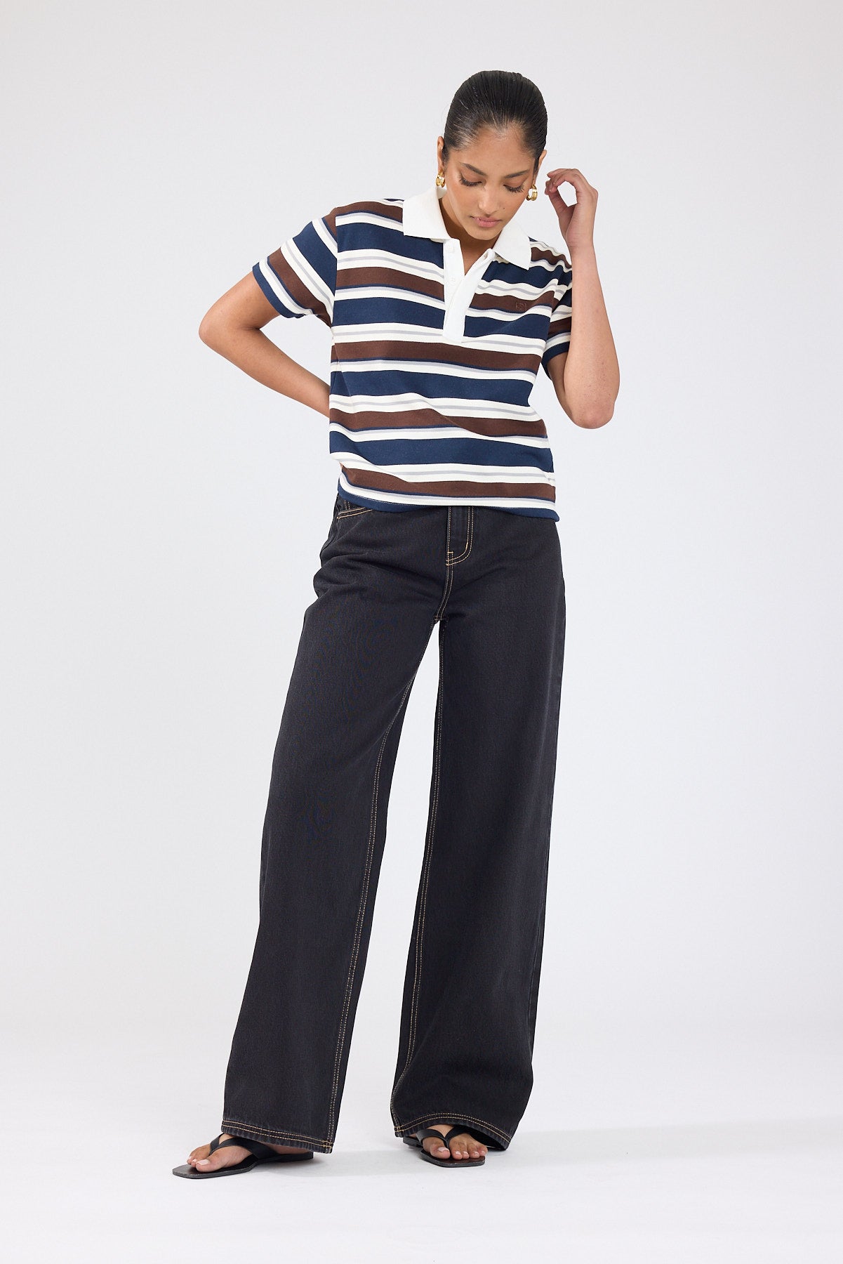 Perfect Stranger Lennon Polo T-shirt Blue Stripe