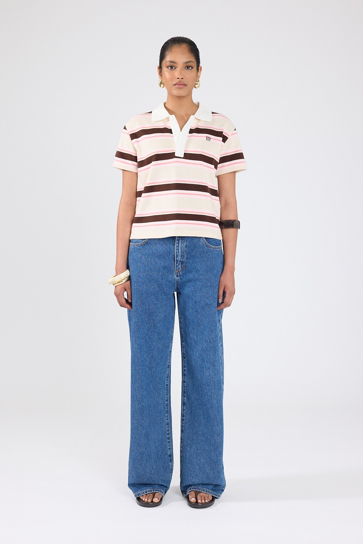 Perfect Stranger Knox Polo T-shirt Pink Stripe