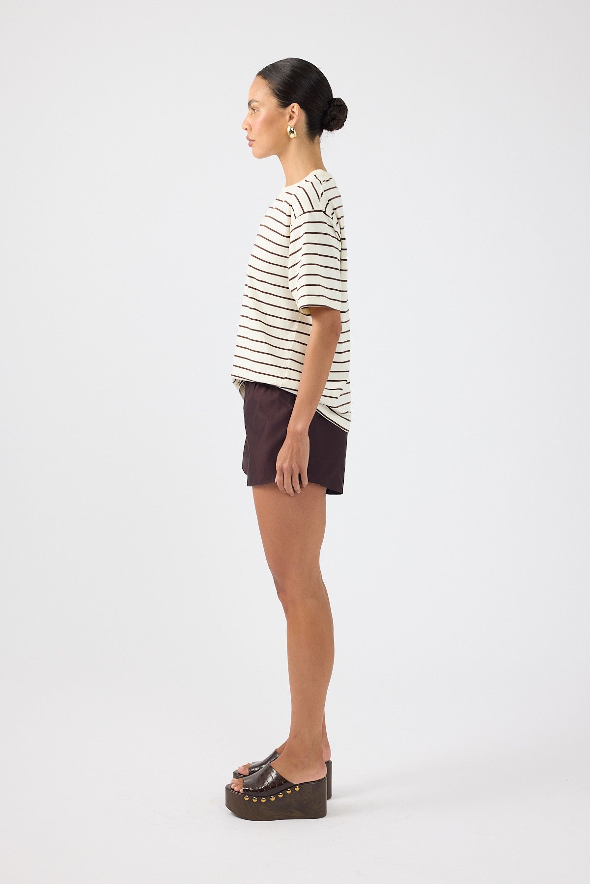 Perfect Stranger Oversized Stripe T-shirt Brown Stripe