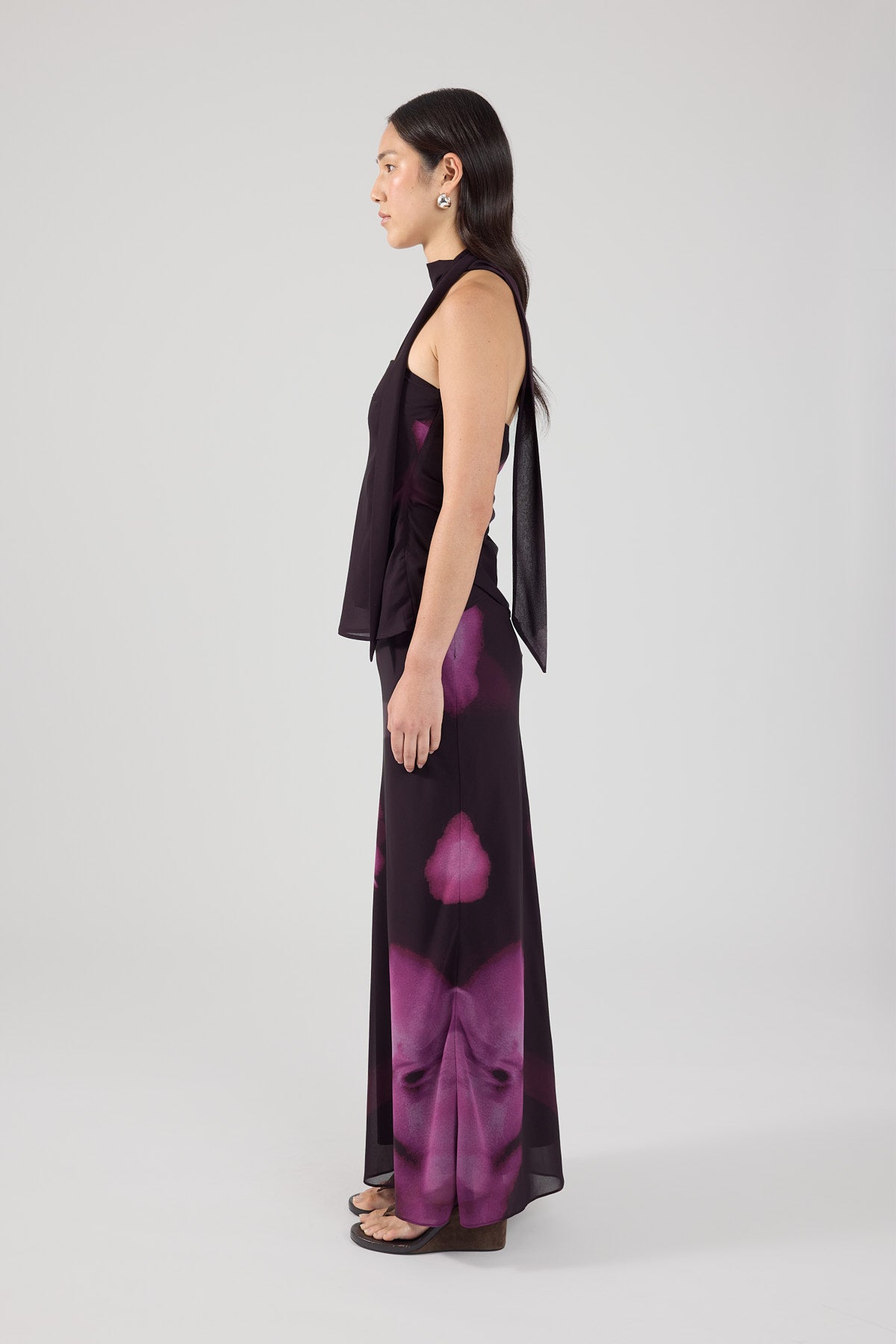 Perfect Stranger Florence Maxi Skirt Burgundy Print