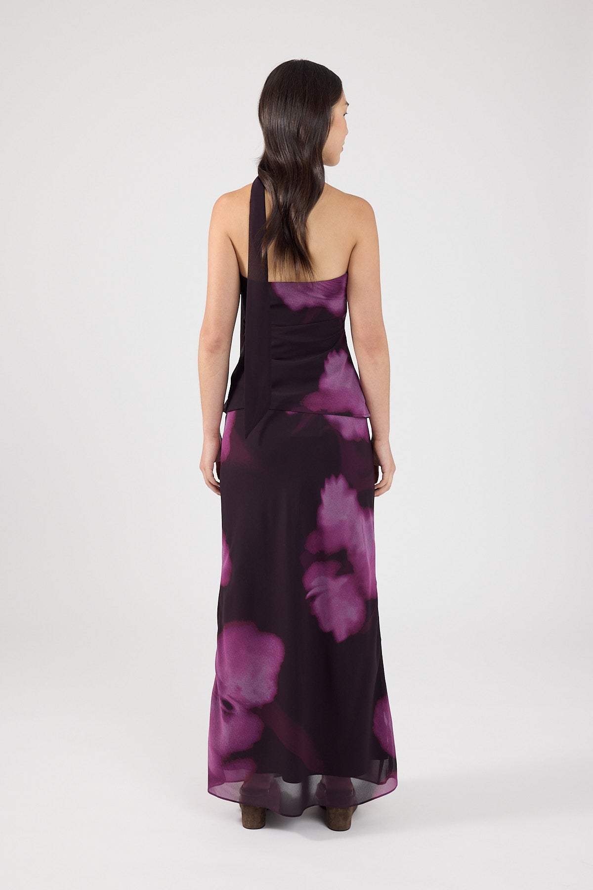 Perfect Stranger Florence Maxi Skirt Burgundy Print