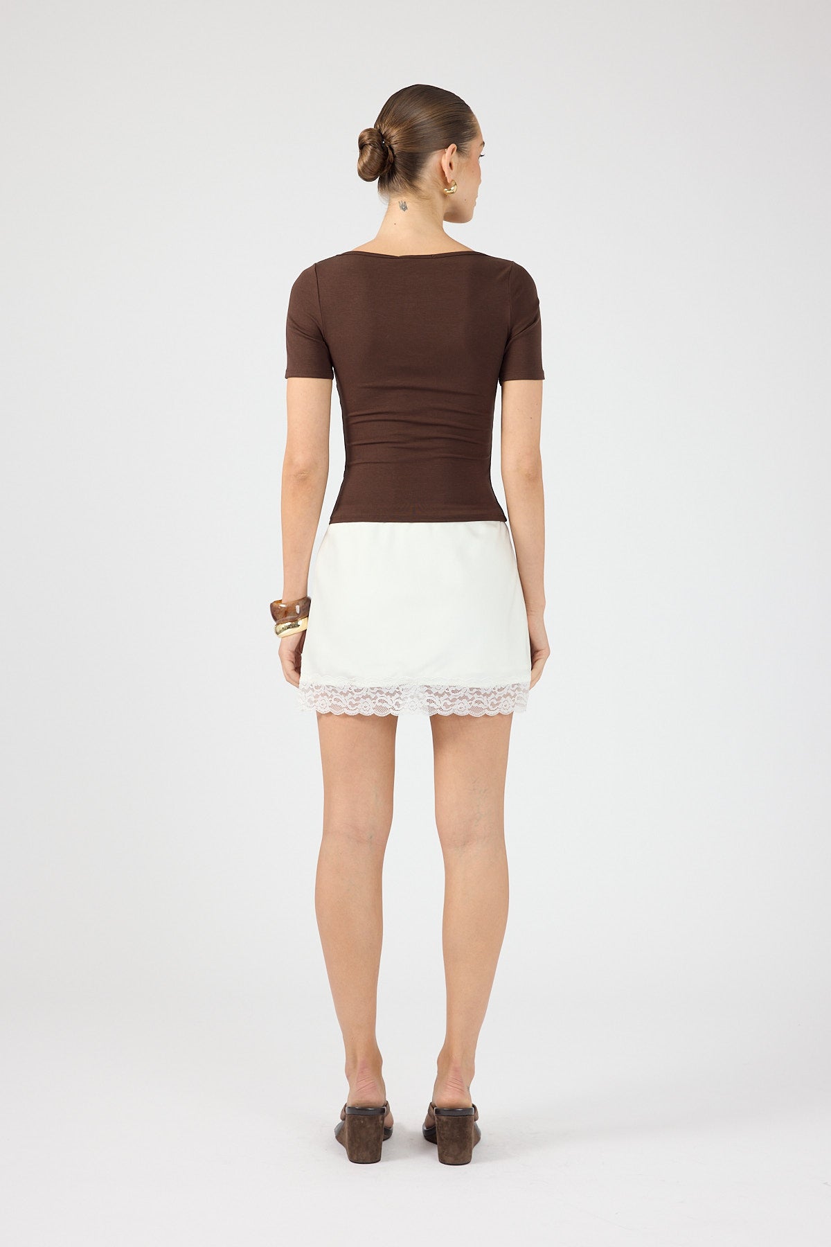 Perfect Stranger Micah High Rise Lace Mini Skirt Cream