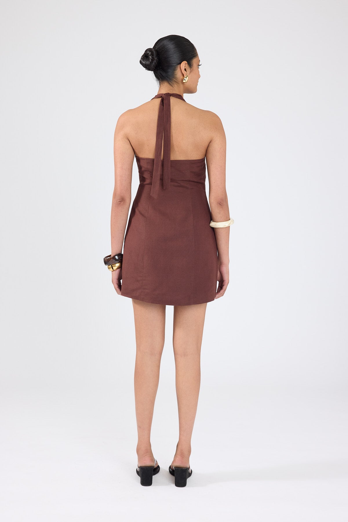 Perfect Stranger Shea Wrap Mini Dress Brown