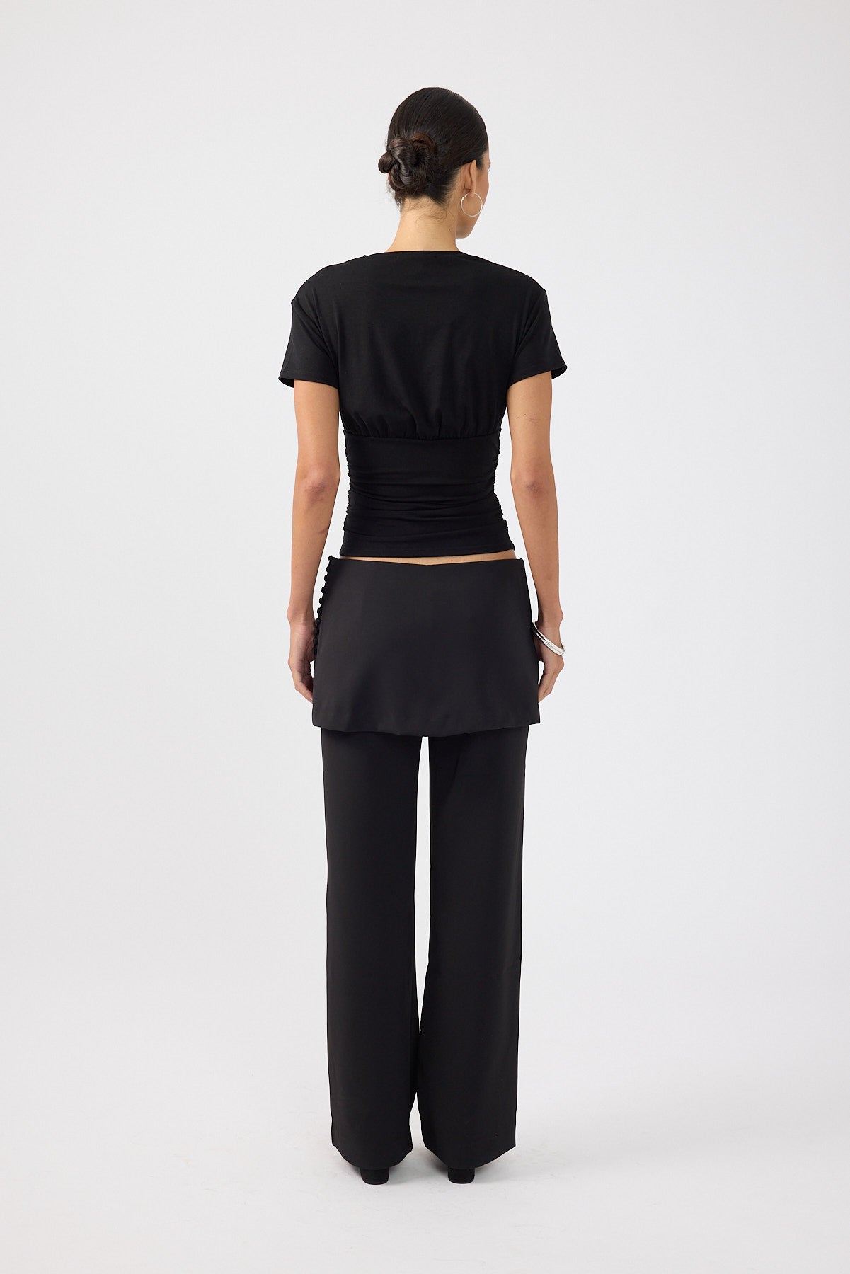 Perfect Stranger Addison Gathered T-shirt Black