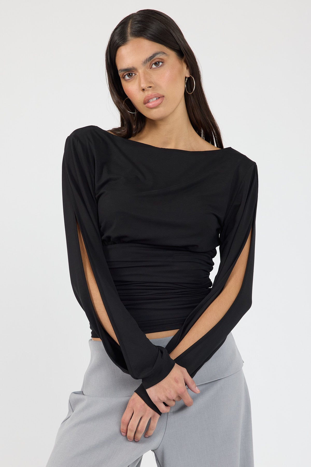 Perfect Stranger Loella Long Sleeve Top Black