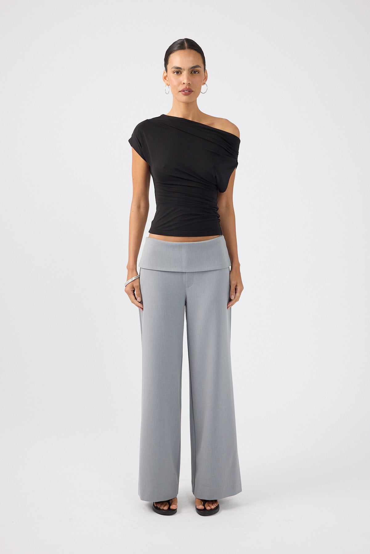 Perfect Stranger Vaila Fold Over Pant Grey