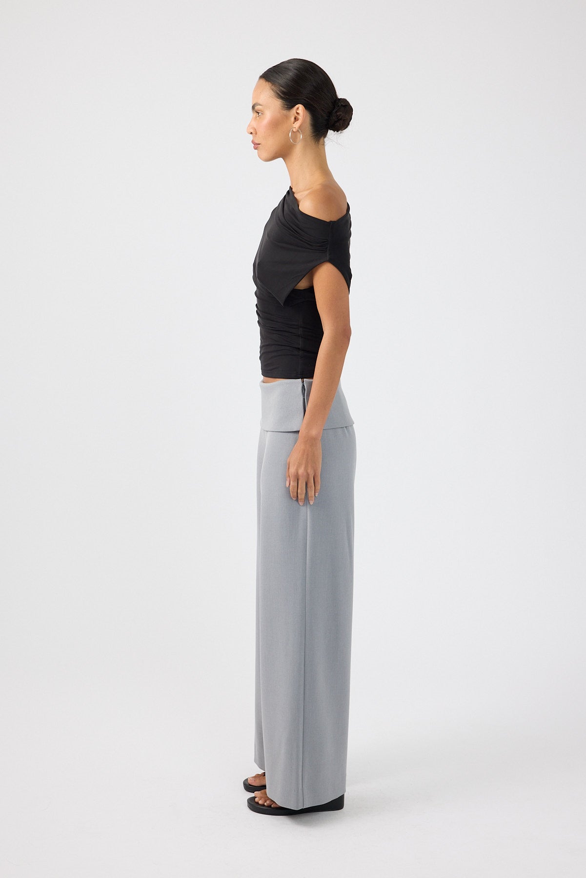 Perfect Stranger Vaila Fold Over Pant Grey