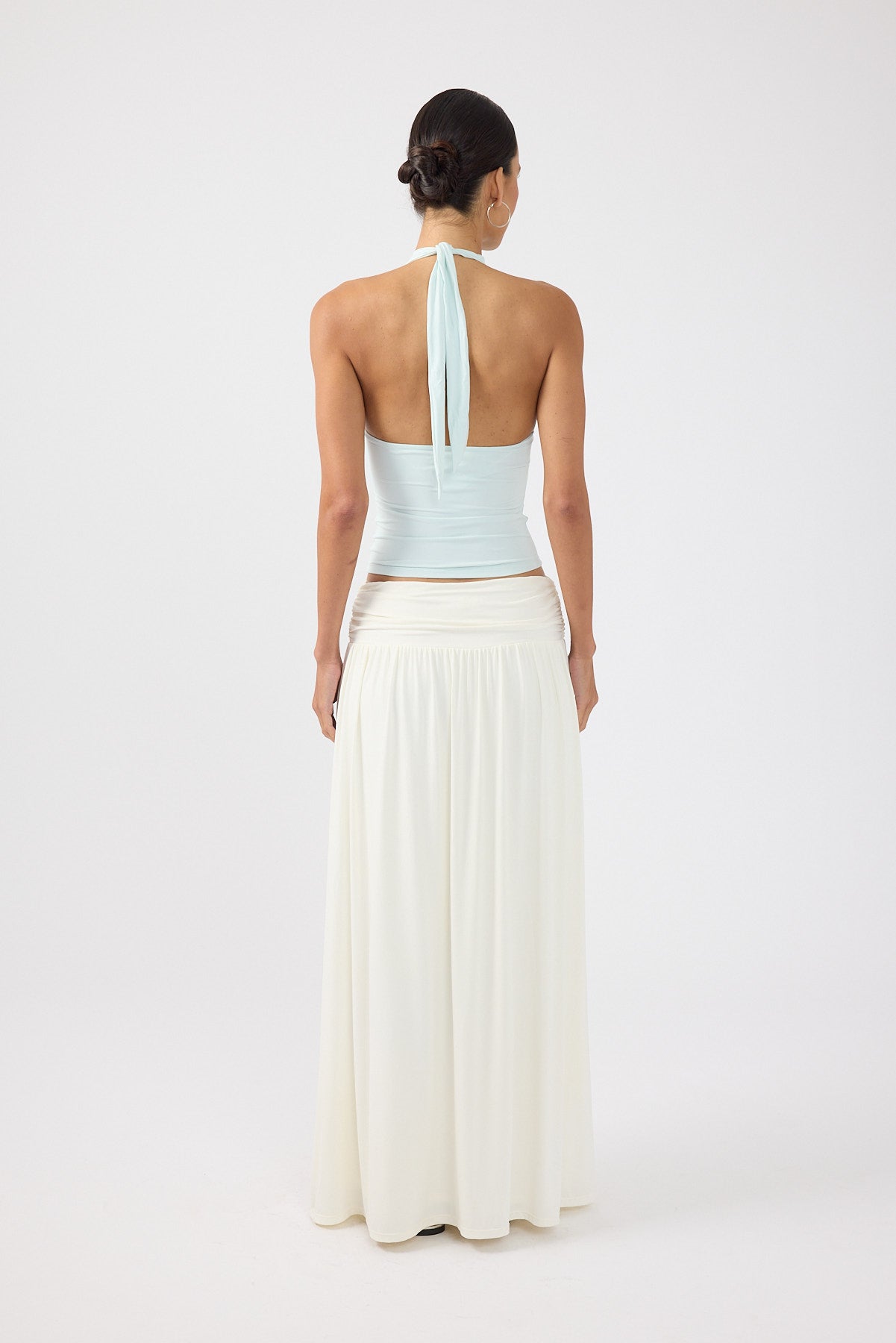 Perfect Stranger Siena Halter Cowl Top Blue