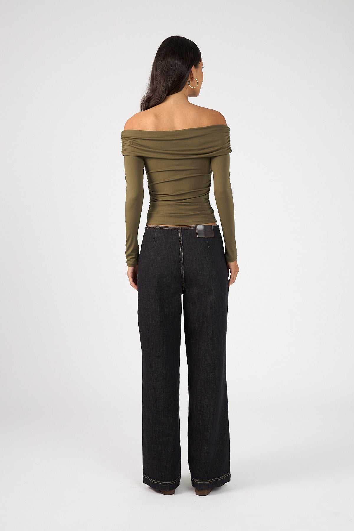 Perfect Stranger Akira Long Sleeve Twist Top Khaki Green