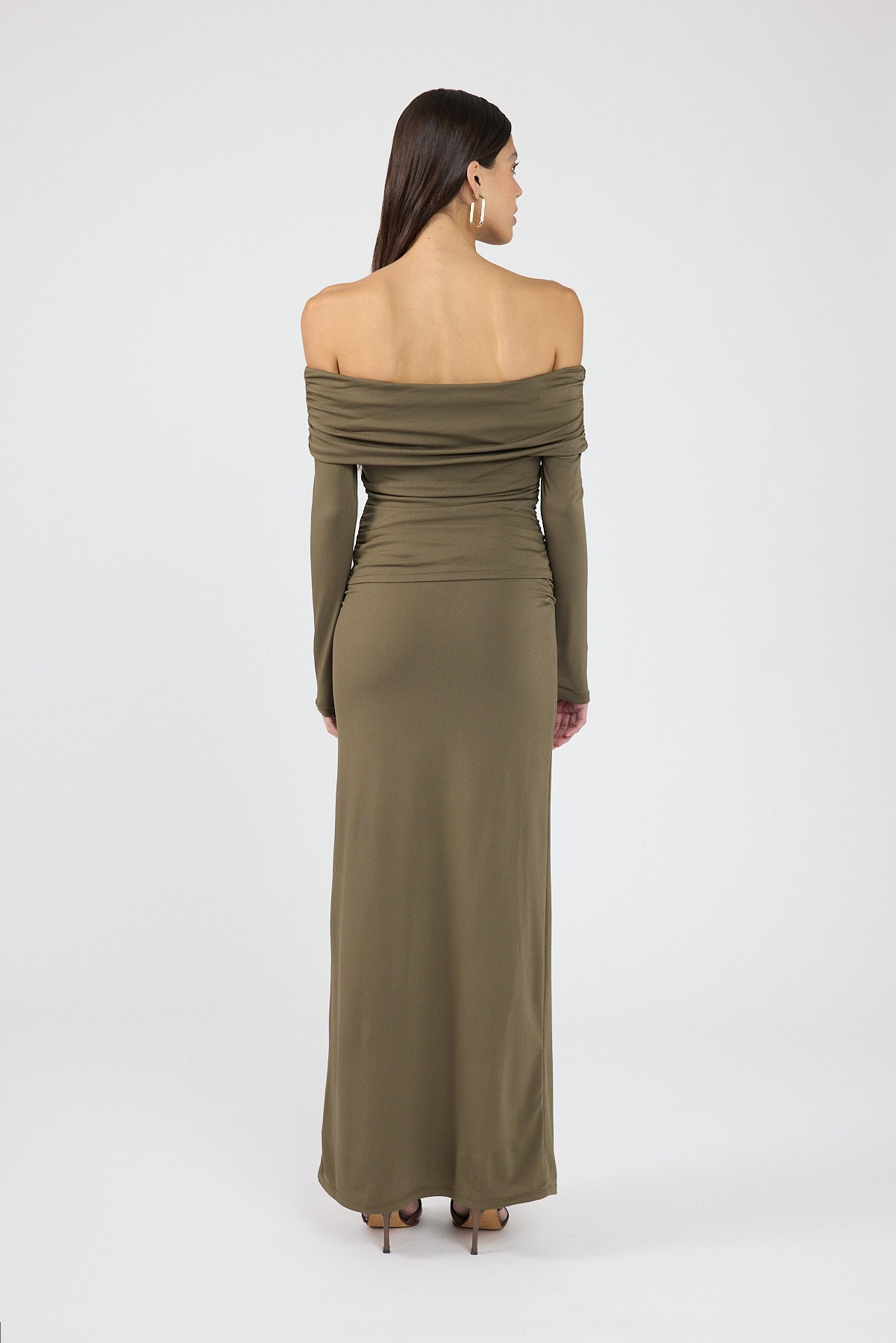 Perfect Stranger Akira Long Sleeve Twist Top Khaki Green