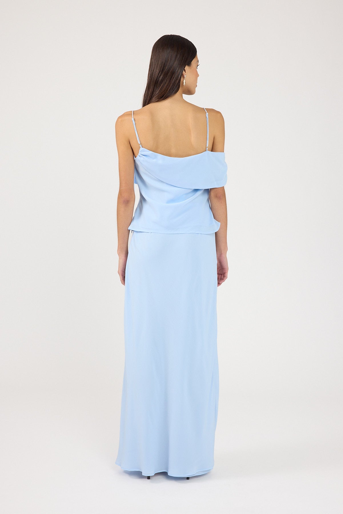 Perfect Stranger Elouise Draped Shoulder Top Blue