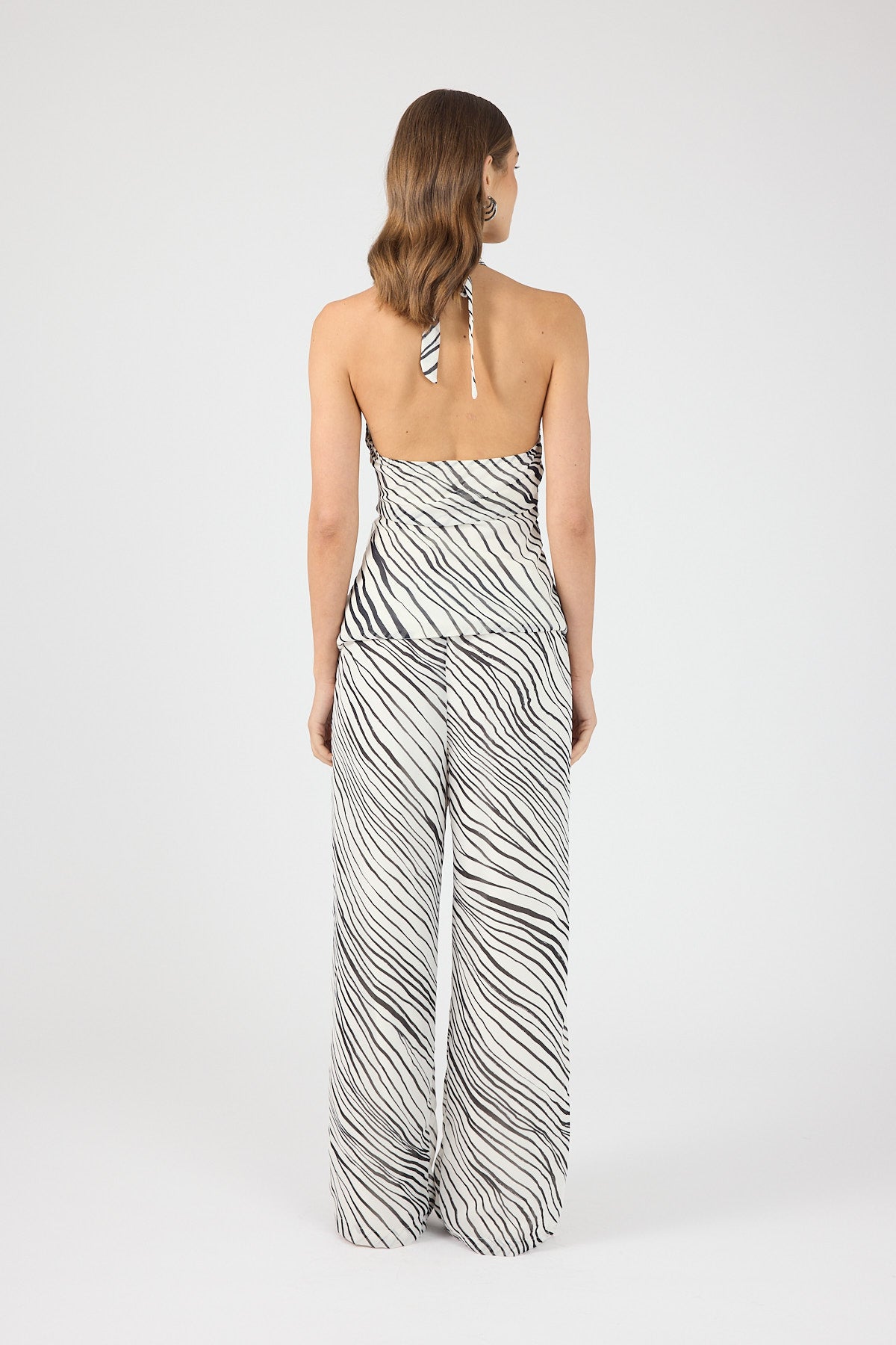 Perfect Stranger Elodie High Waisted Pants Black/White Stripe