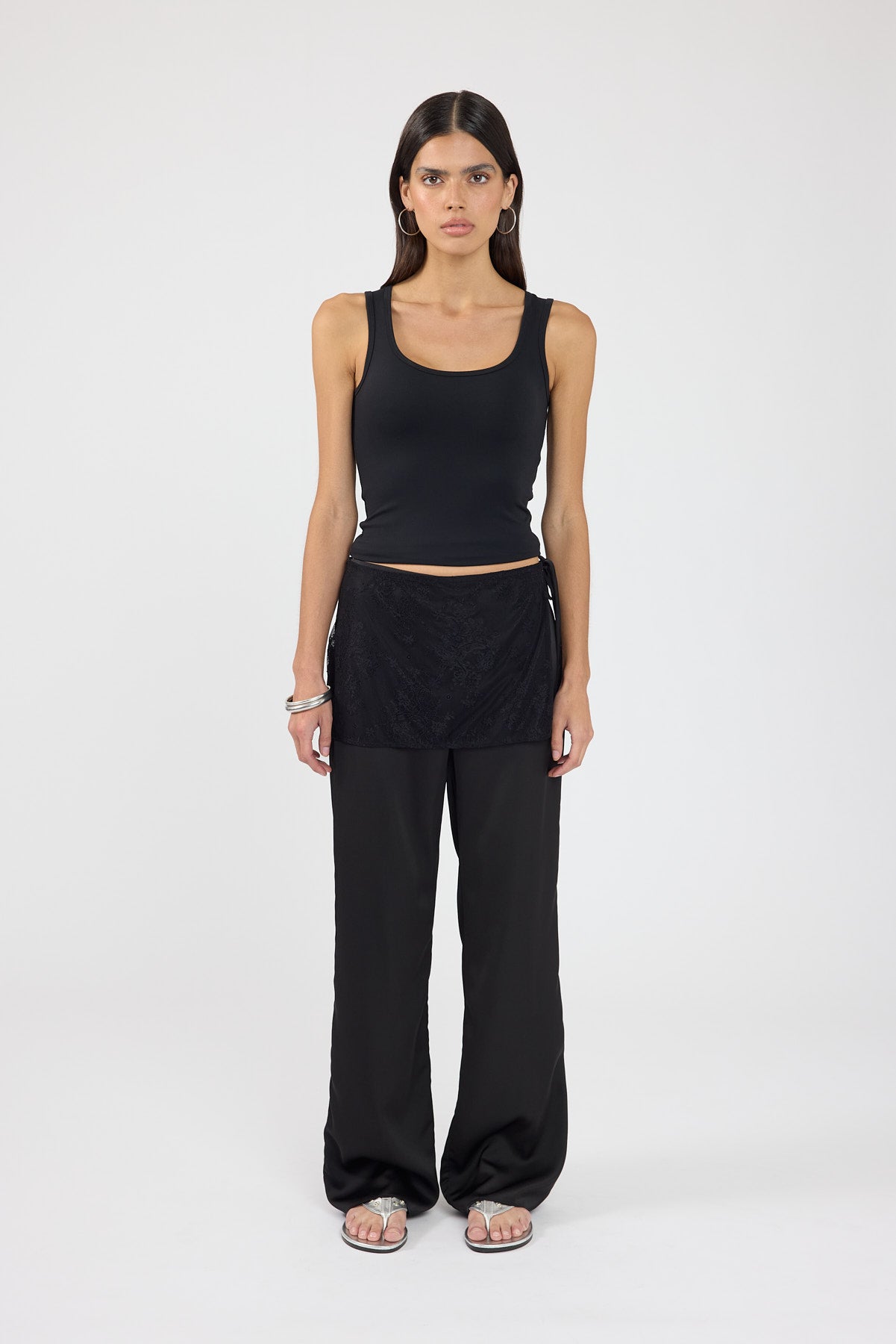 Perfect Stranger Harlow Lace Wrap Pants Black