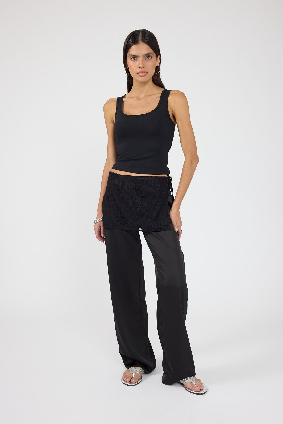 Perfect Stranger Harlow Lace Wrap Pants Black