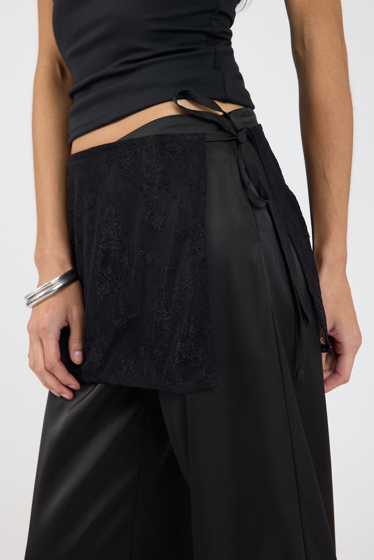 Perfect Stranger Harlow Lace Wrap Pants Black