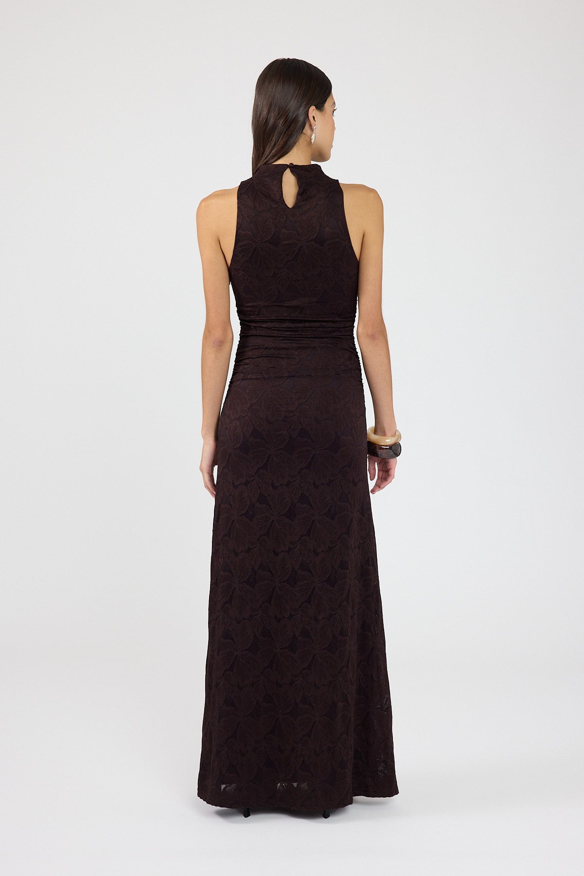 Perfect Stranger Sacha High Neck Maxi Dress Brown