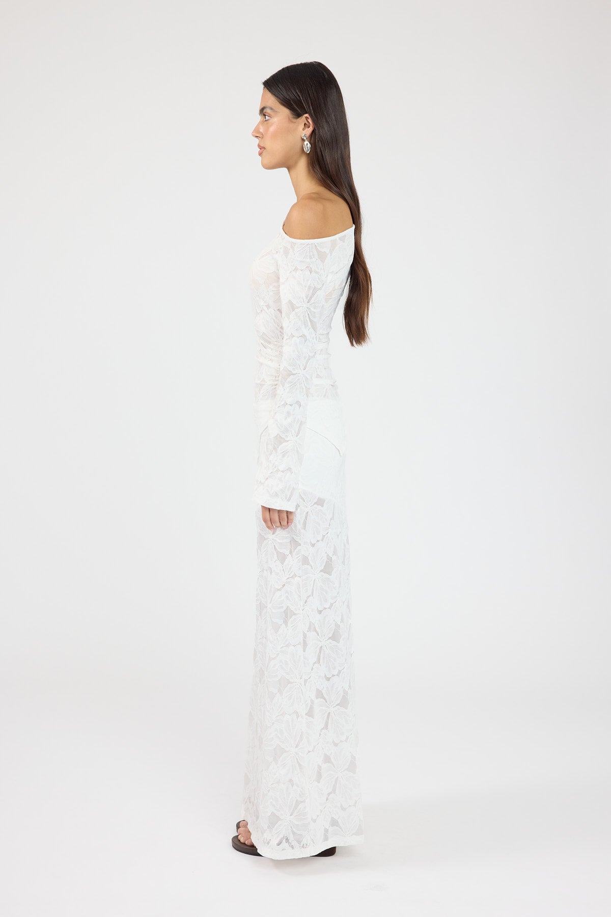 Perfect Stranger Dotty Lace Aysmmetrical Top White