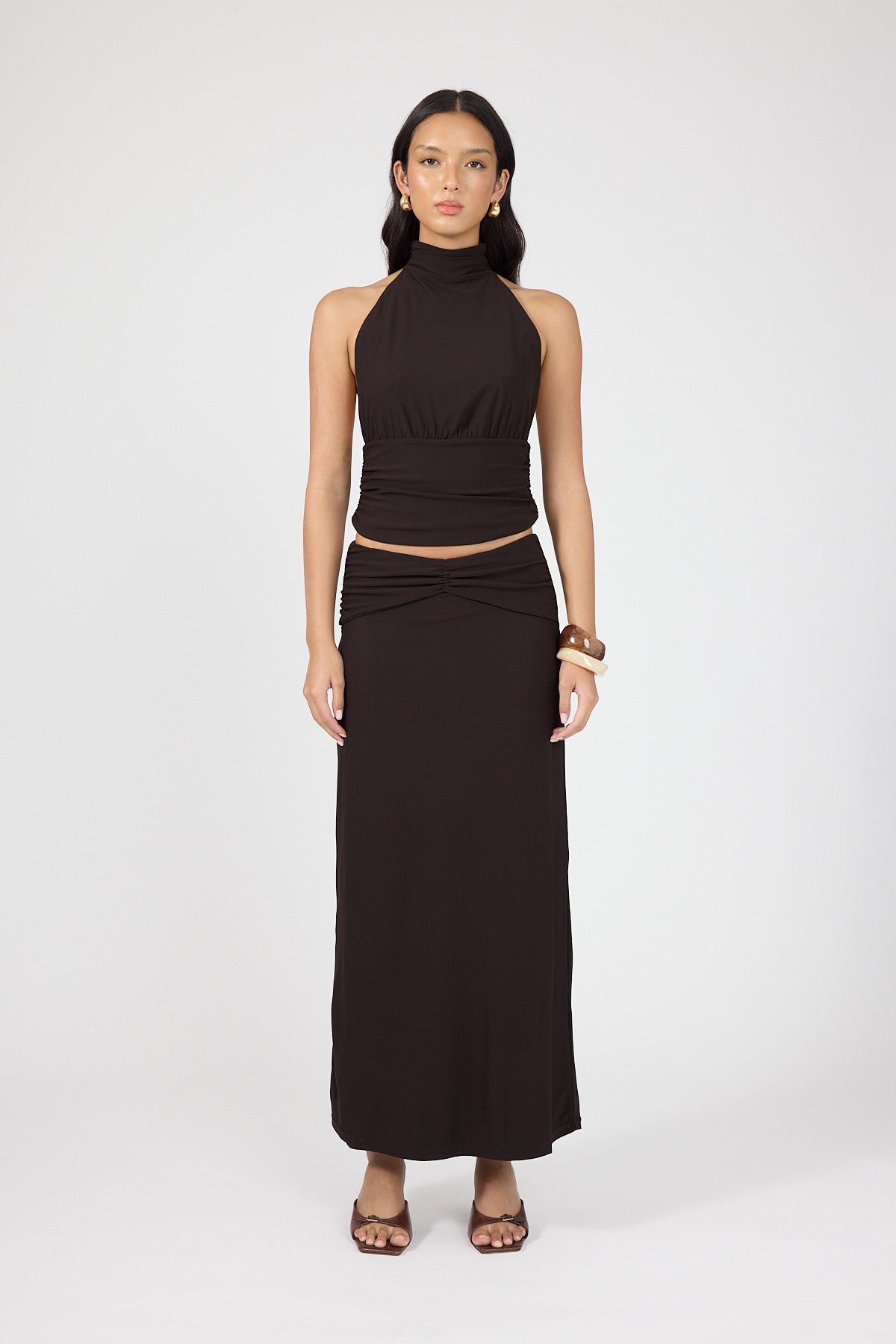 Perfect Stranger Aria Halter Top Brown