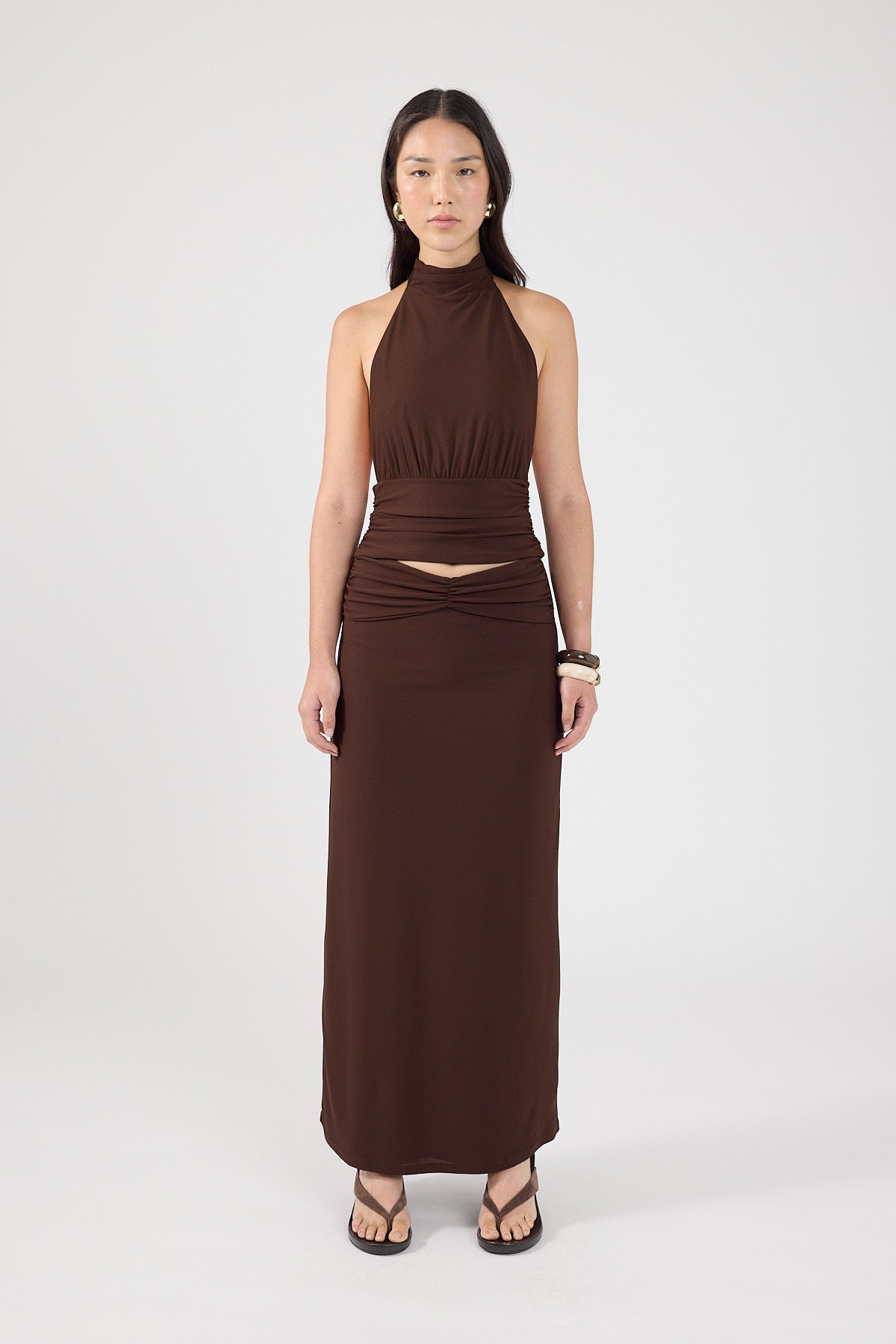 Perfect Stranger Aria Maxi Skirt Brown