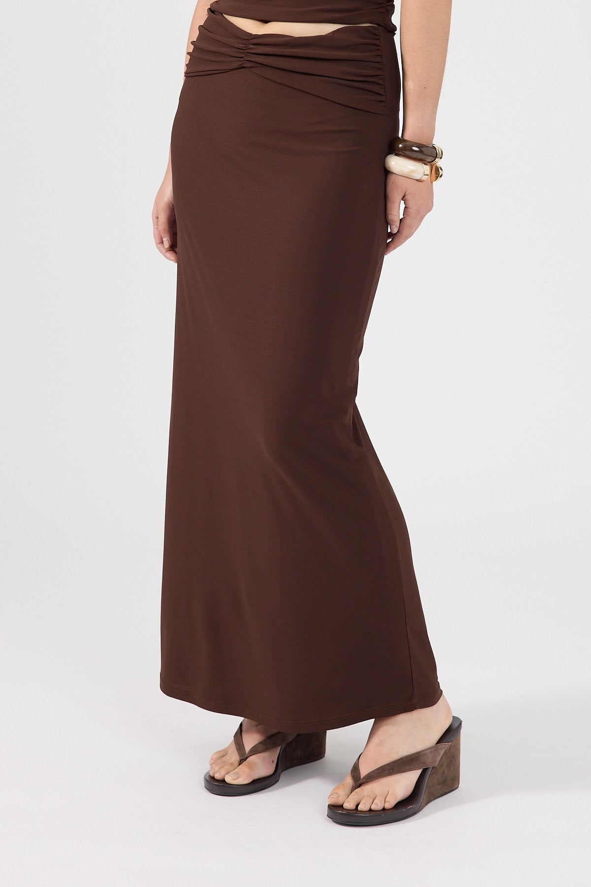 Perfect Stranger Aria Maxi Skirt Brown