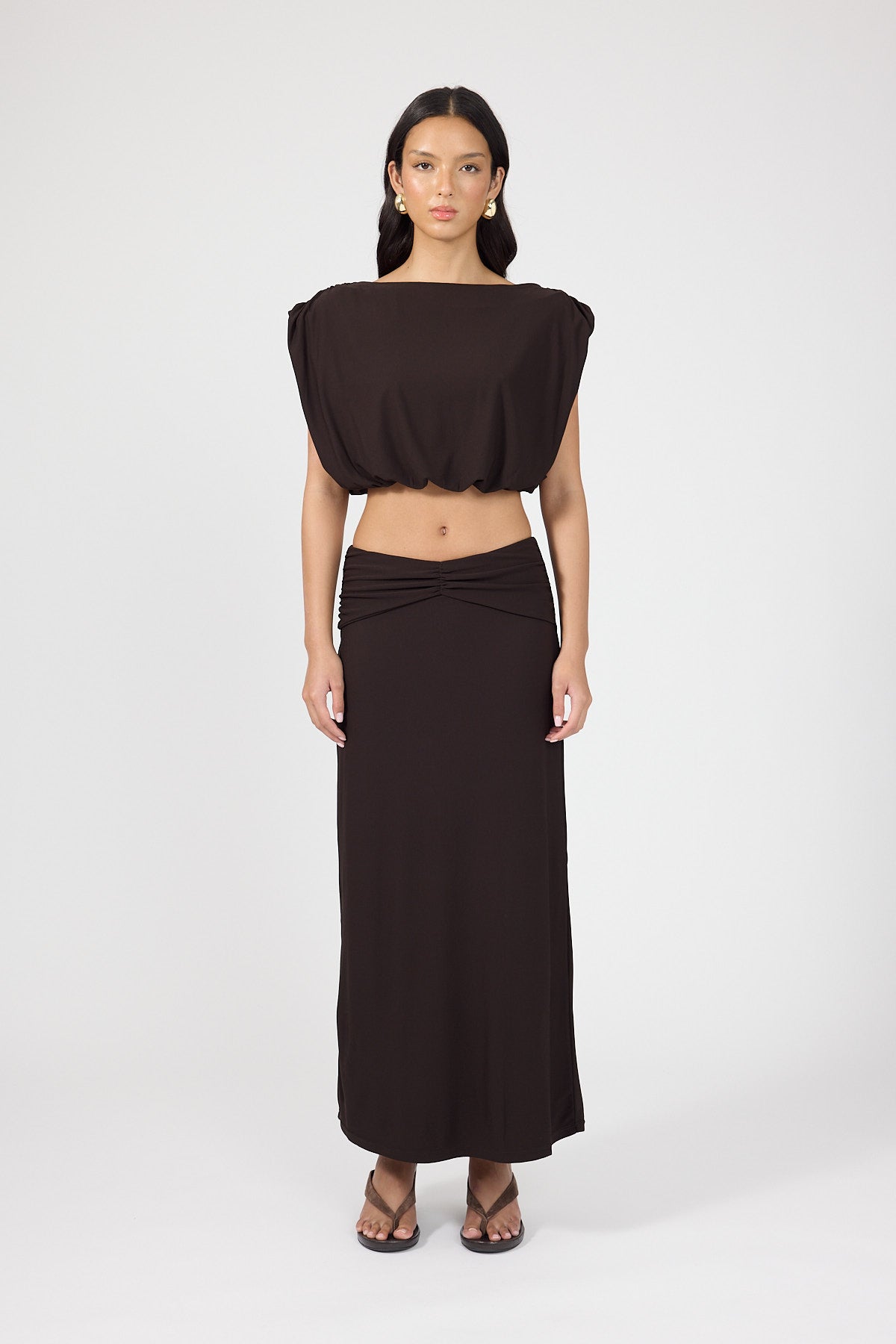 Perfect Stranger Aria Maxi Skirt Brown