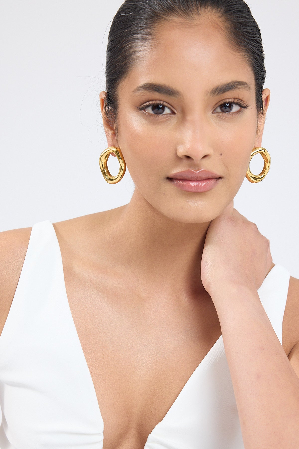 Perfect Stranger Brooks Loop Earrings 18K Gold Plated