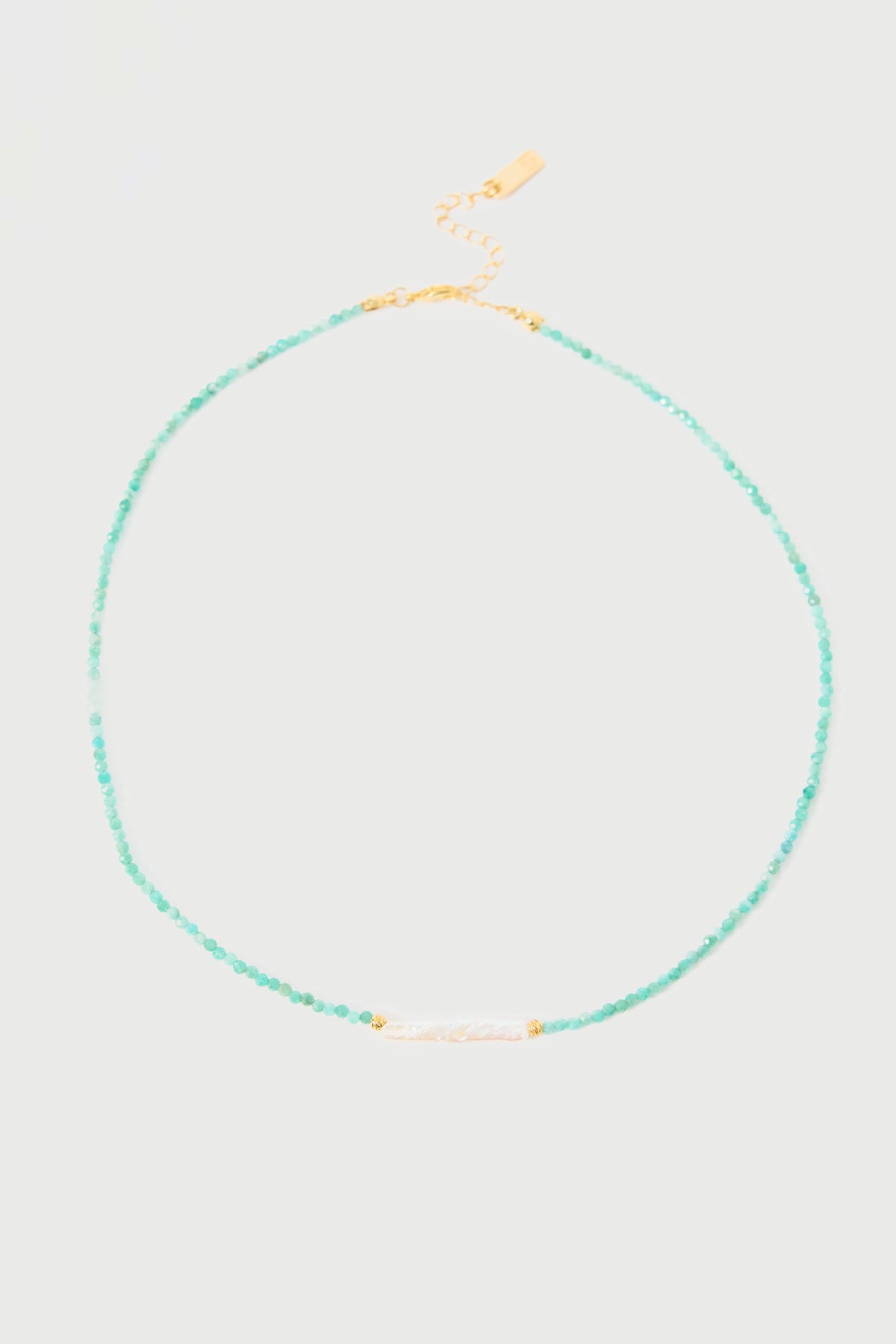 Perfect Stranger Briella Beaded Pearl Necklace Mint/Pearl