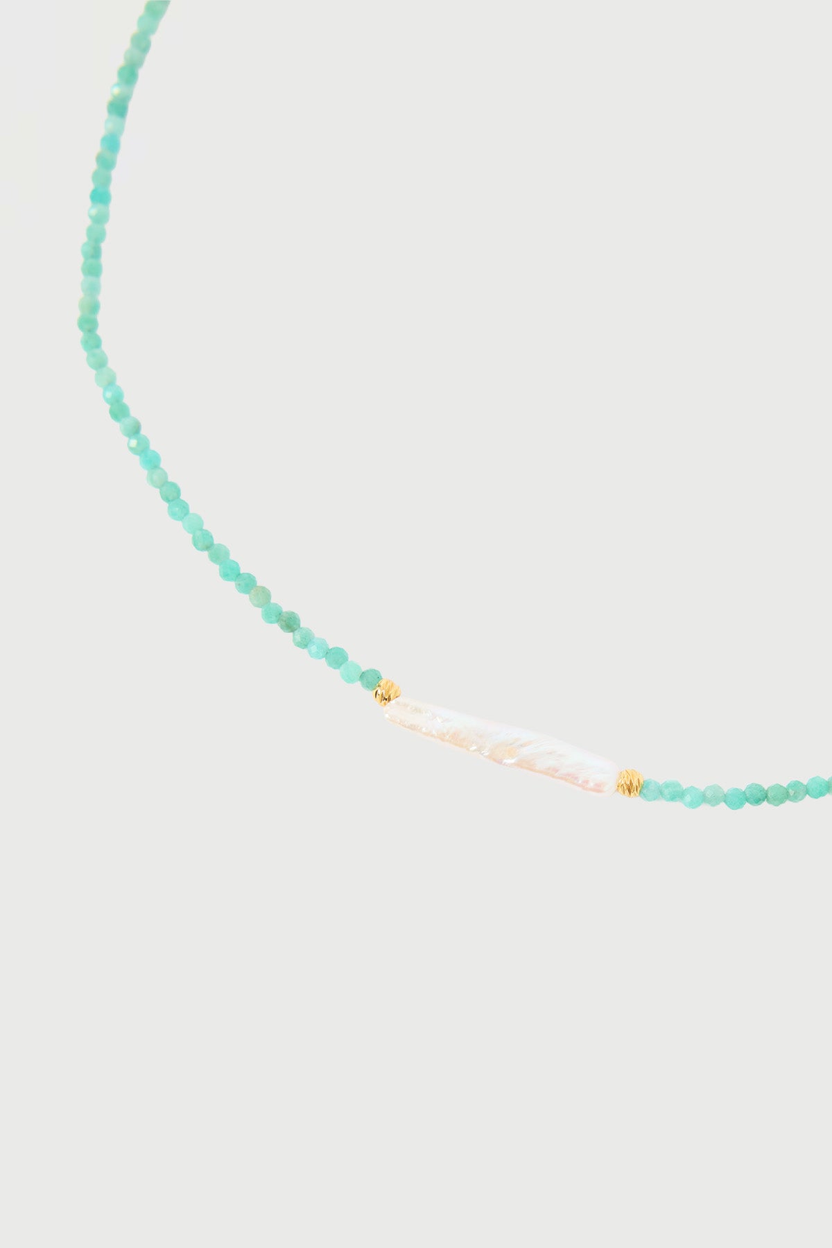 Perfect Stranger Briella Beaded Pearl Necklace Mint/Pearl