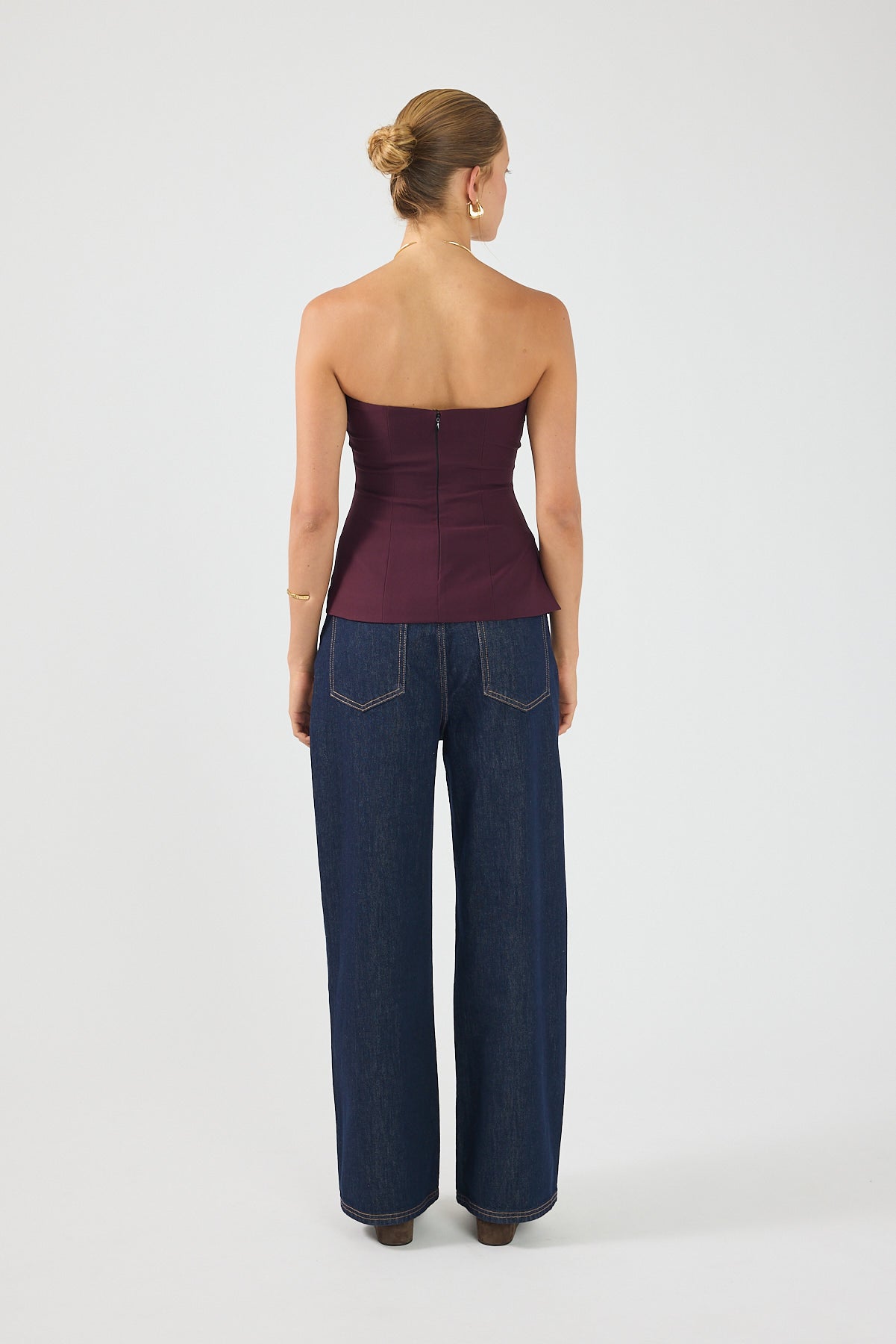 Perfect Stranger Alba Strapless Top Plum
