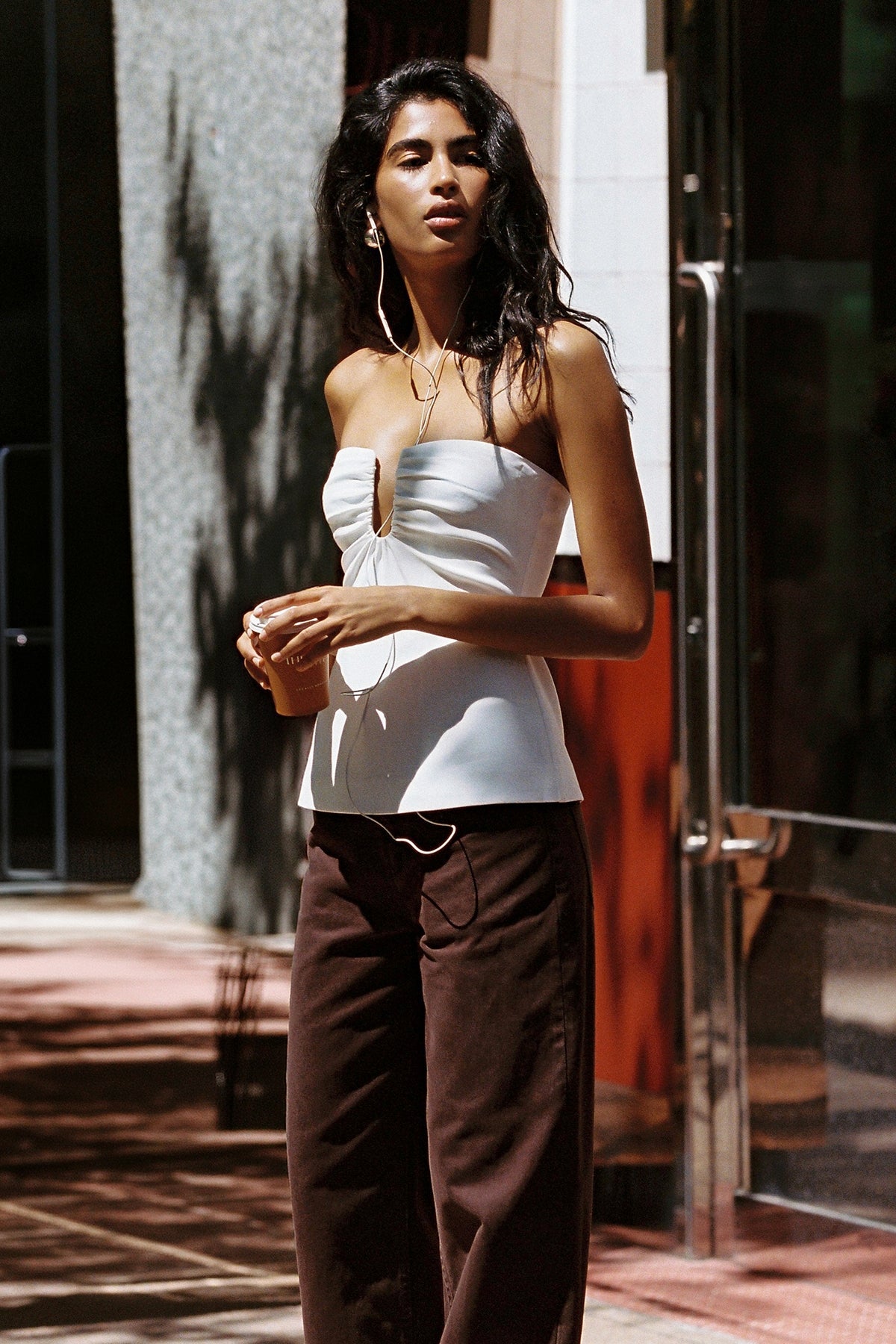 Perfect Stranger Mid Rise Baggy Jean Brown