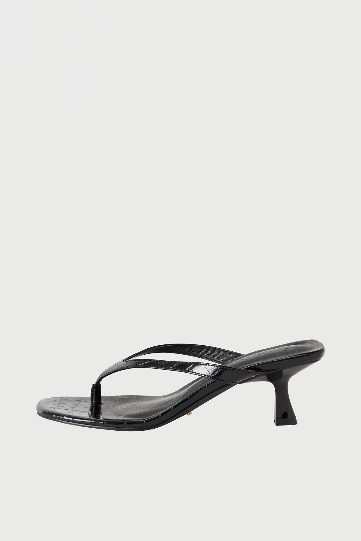 Billini Nazelle PU Croc Thong Heel Black Croc