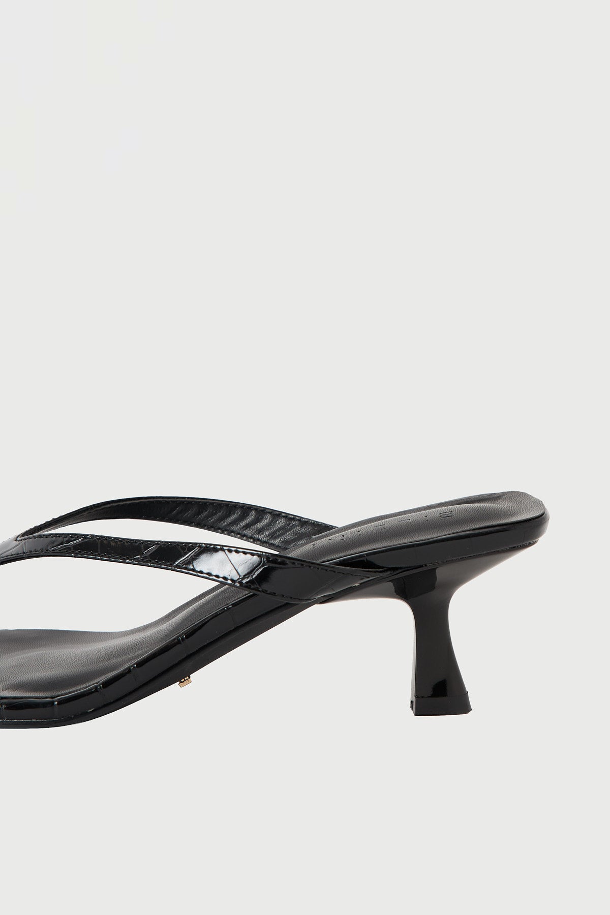 Billini Nazelle PU Croc Thong Heel Black Croc