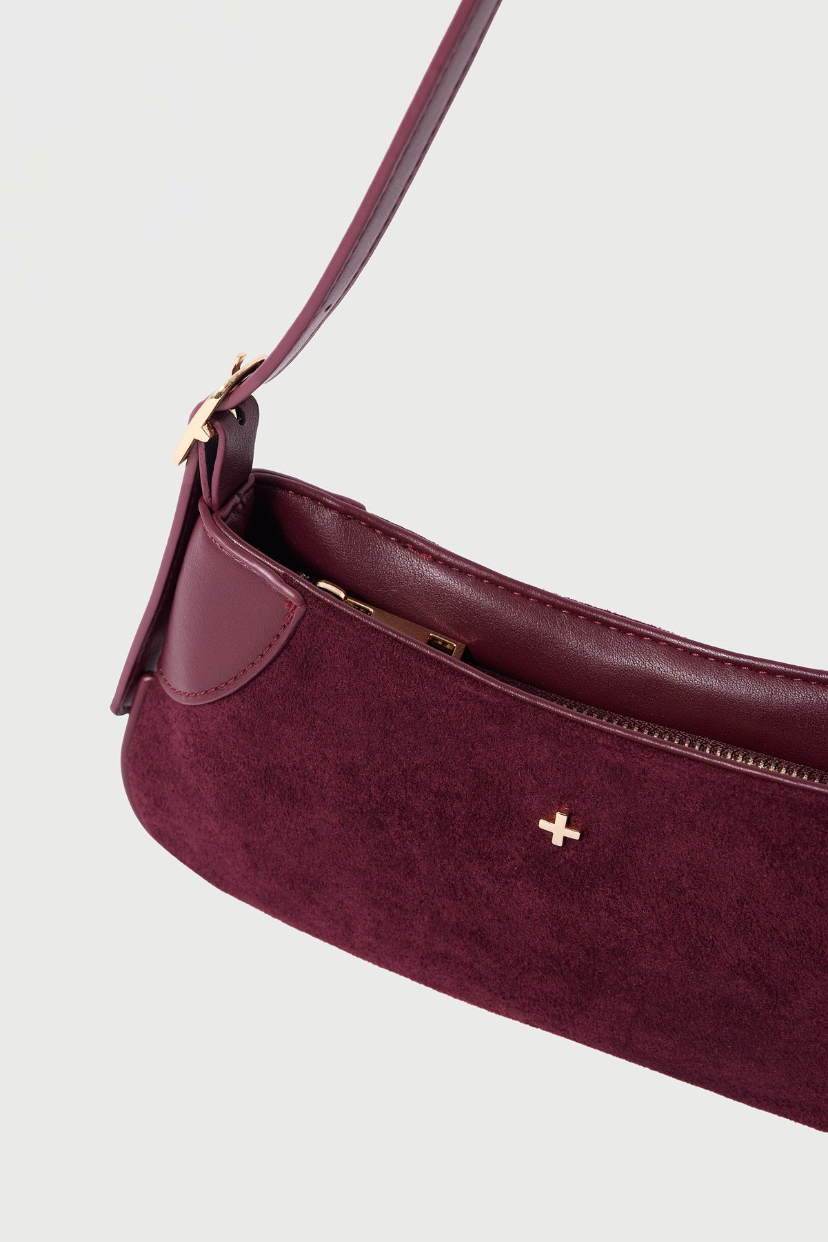 Peta + Jain Glinda Mini Shoulder Bag Berry Suede