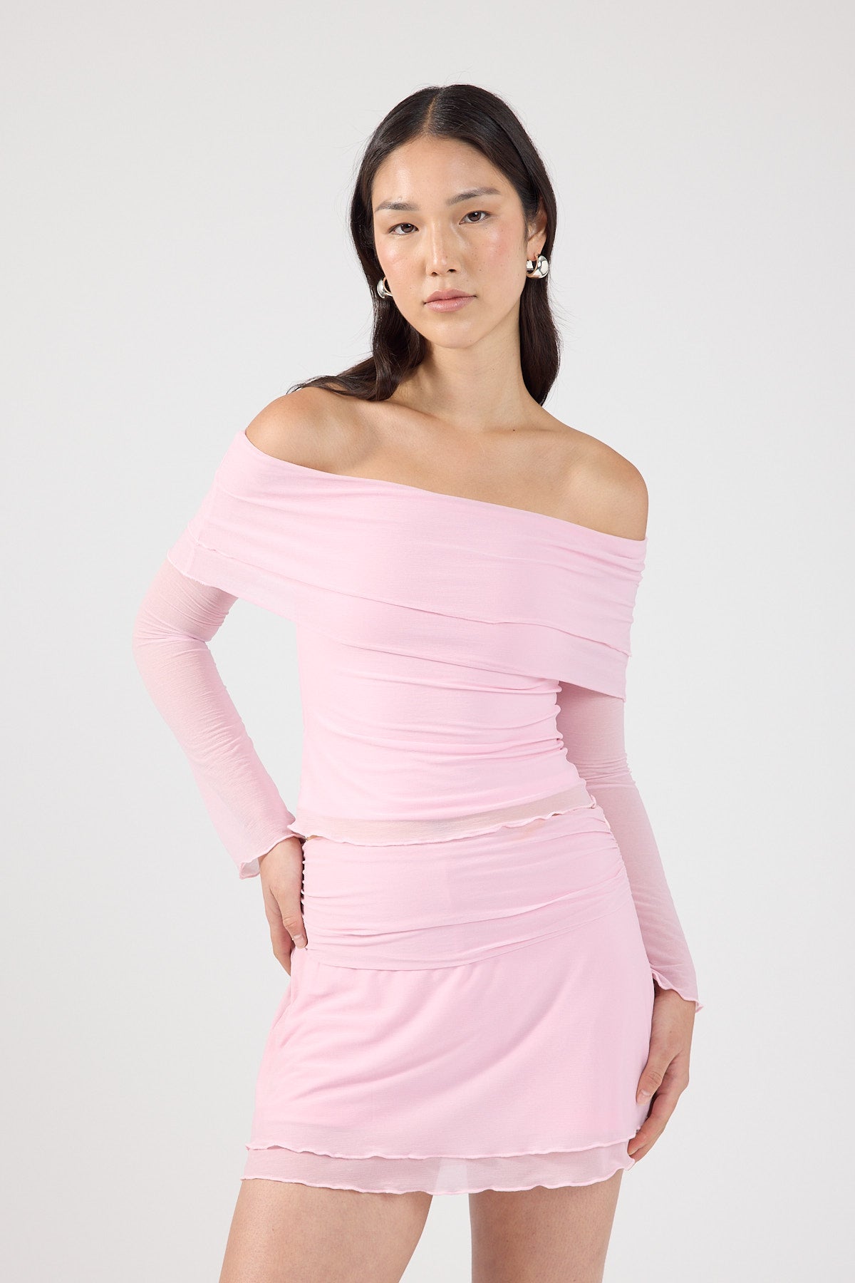 Perfect Stranger Celine Off Shoulder Top Pink