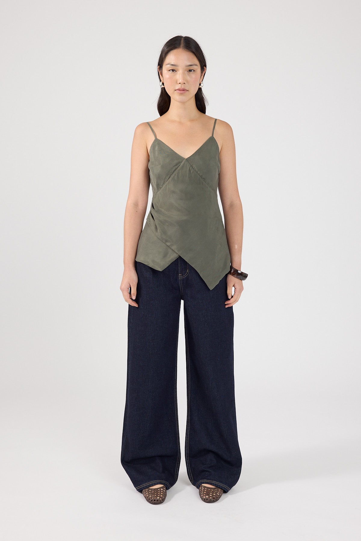 Perfect Stranger Darcy Cupro Top Khaki